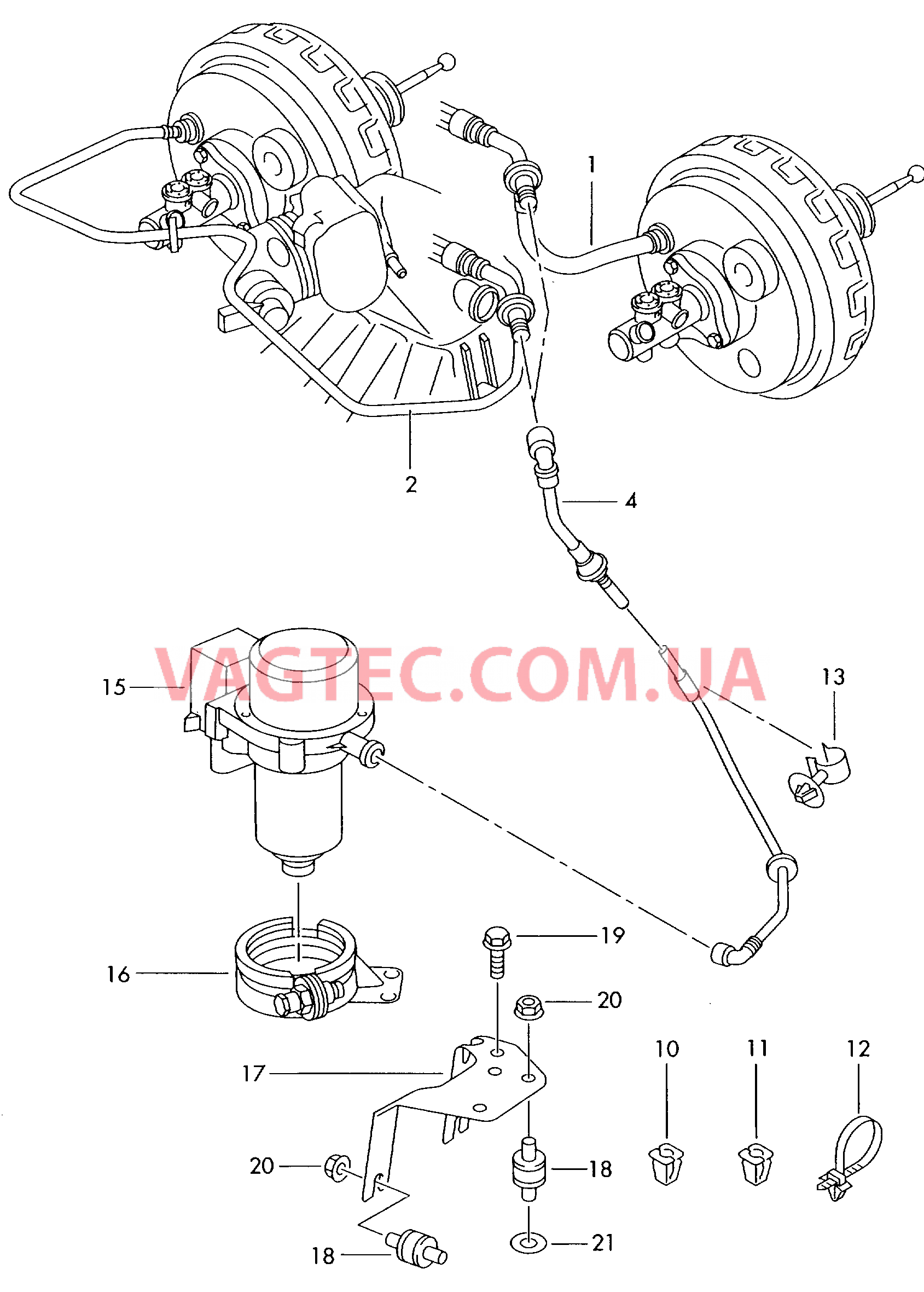 Вакуумные шланги для усилителя тормозного привода  Вакуумный насос  для VOLKSWAGEN Transporter 2004-2