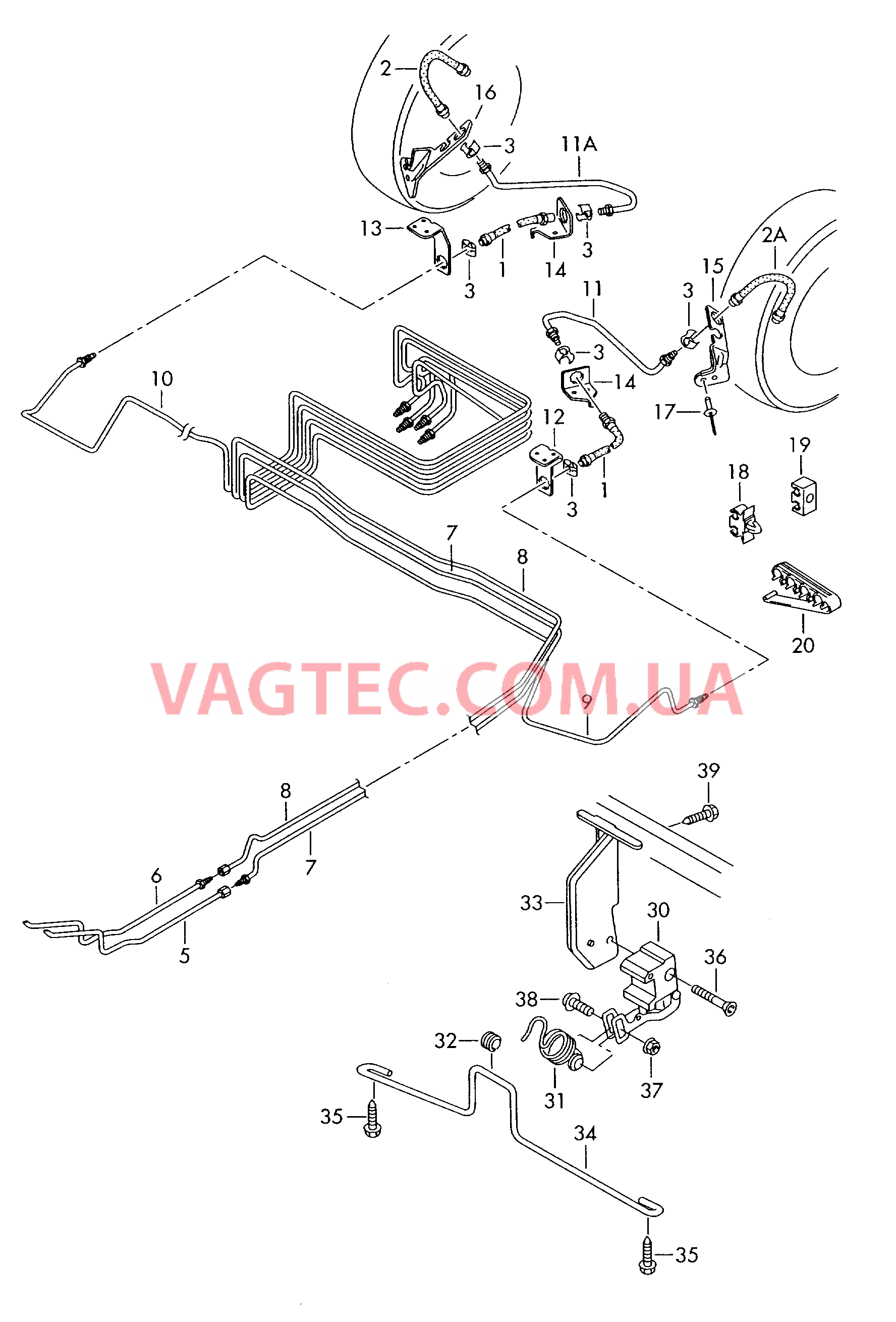 Тормозная трубка для а/м с регулятором тормозных сил F             >> 7H-4H089 181 F             >> 7H-5X002 613 для VOLKSWAGEN Transporter 2005