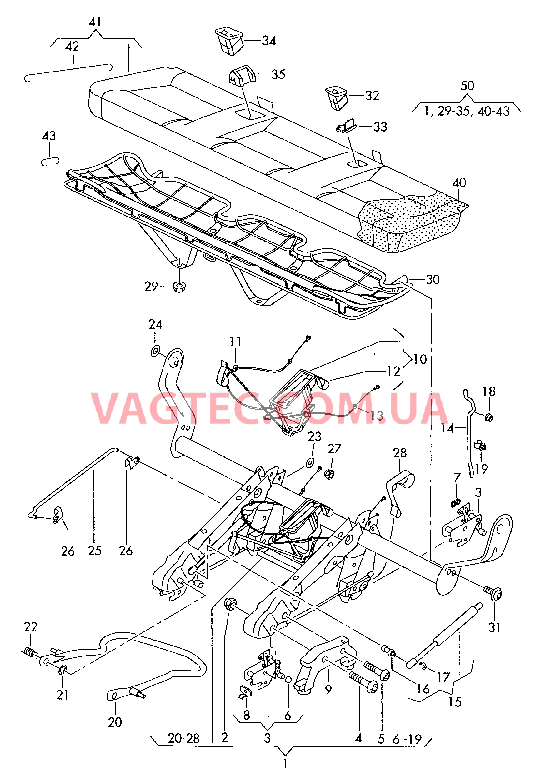 Многомест. сиденье (3-х мест.) для салона  для VOLKSWAGEN Transporter 2015