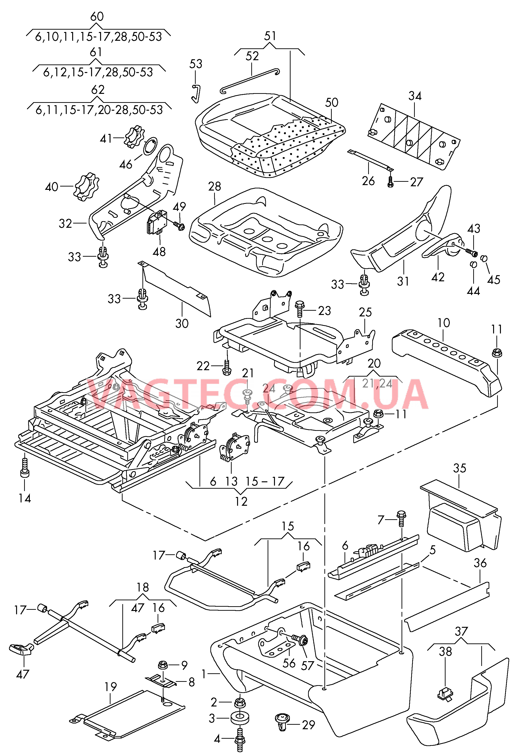 Cиденье водительского отсека  F             >> 7H-4H111 938 F             >> 7H-4X042 617 для VOLKSWAGEN Transporter 2005