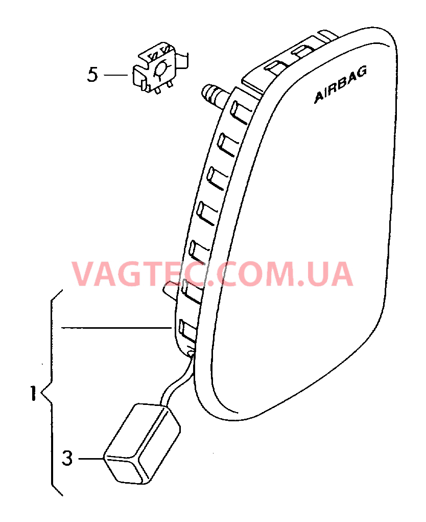 Модуль боковой подушки безоп.  для VOLKSWAGEN Transporter 2005-1