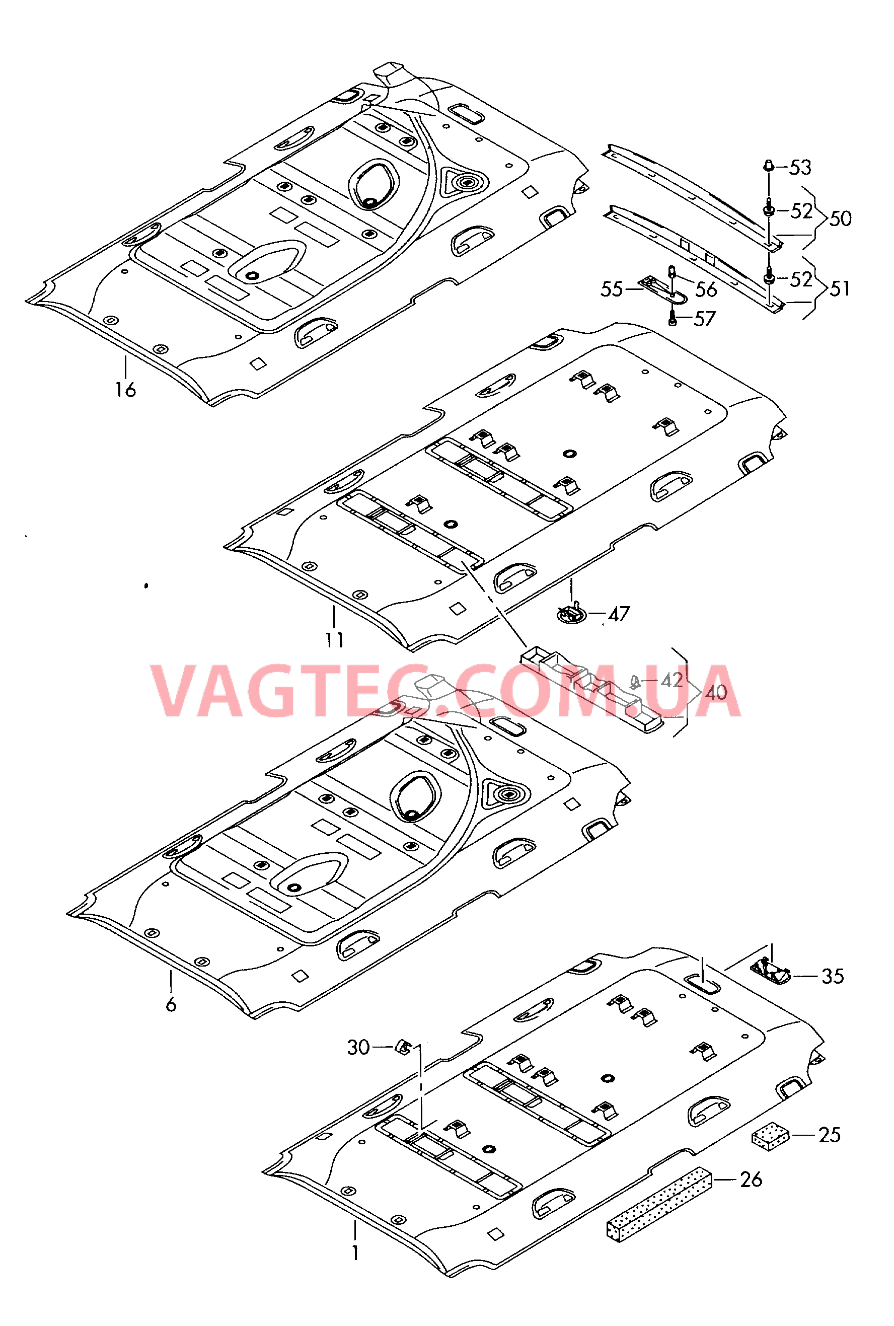 Обивка крыши   F 7H-5-000 001>> для VOLKSWAGEN Transporter 2003-1