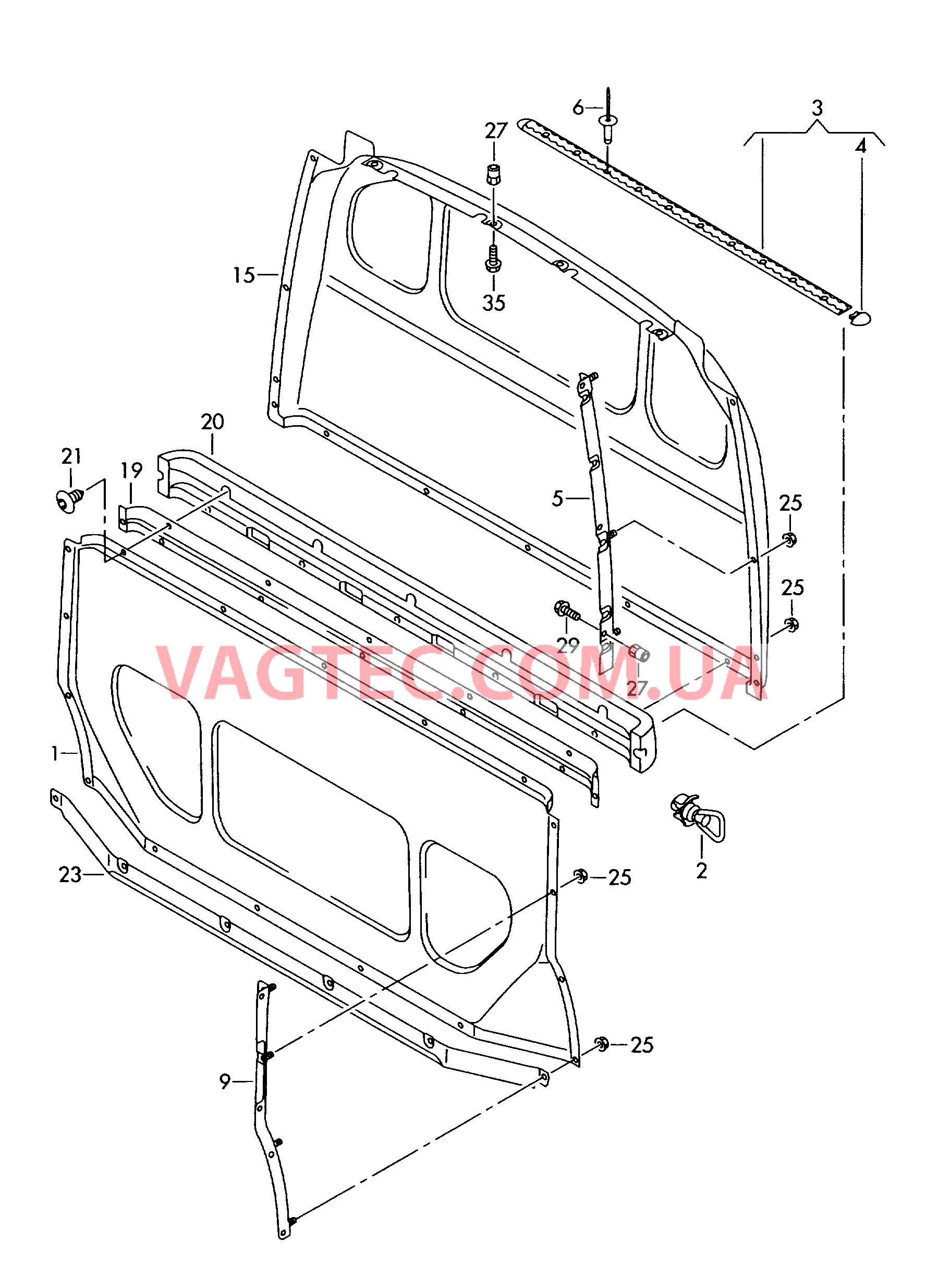 Разделительные стенки  для VOLKSWAGEN Transporter 2003-1