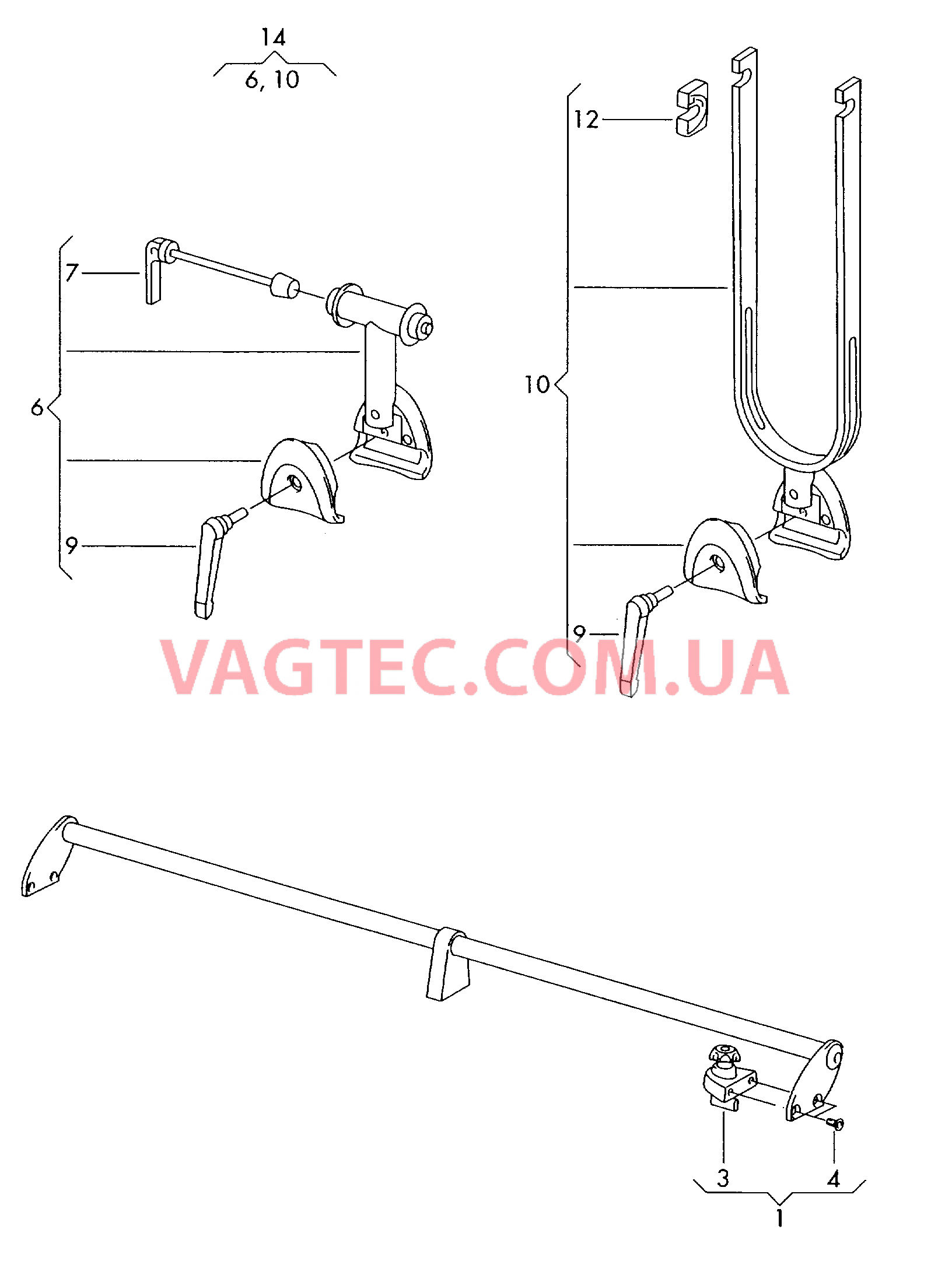 Крепление для перевозки велос.  для VOLKSWAGEN Transporter 2003-1