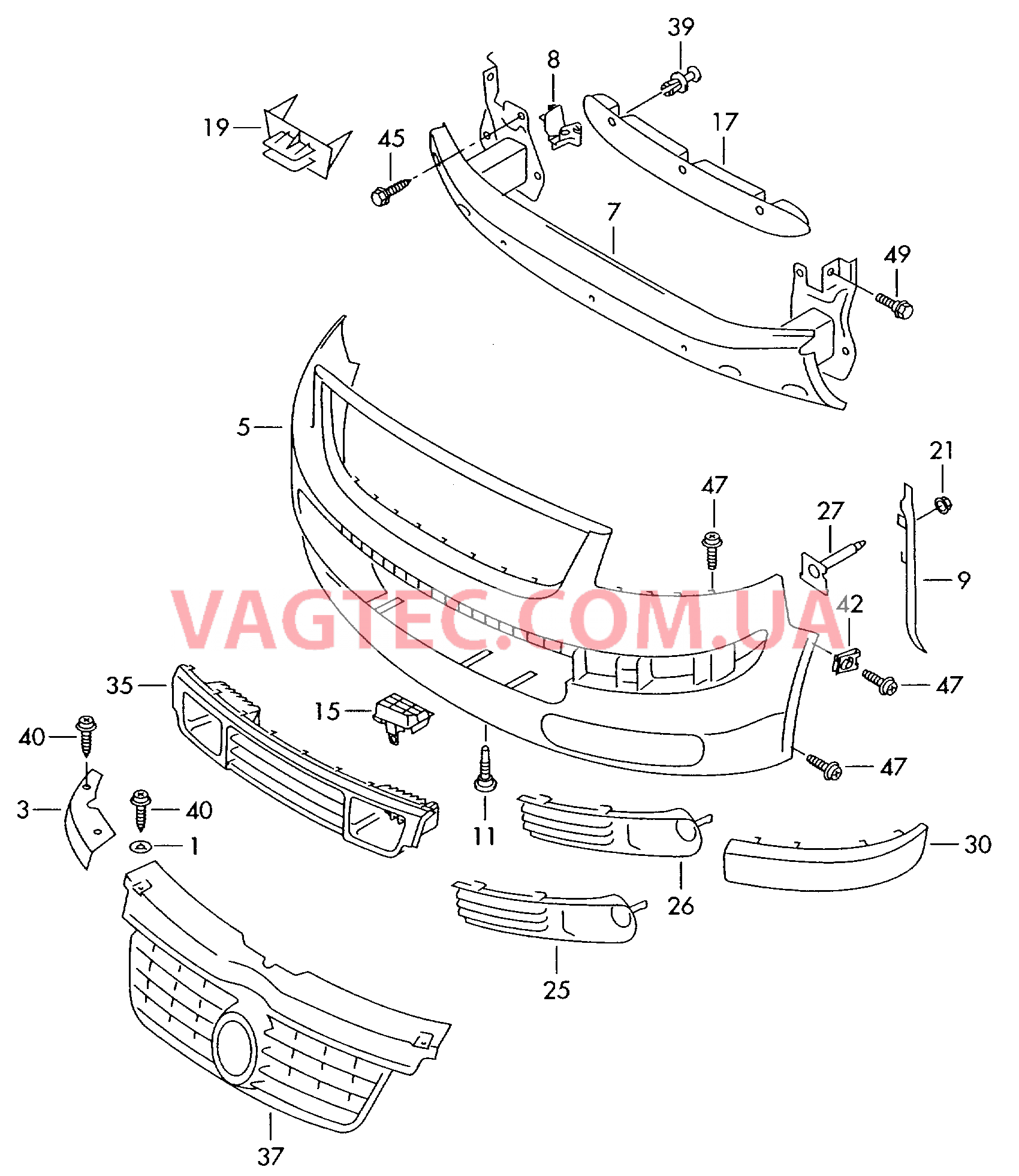 Бампер  для VOLKSWAGEN Transporter 2006