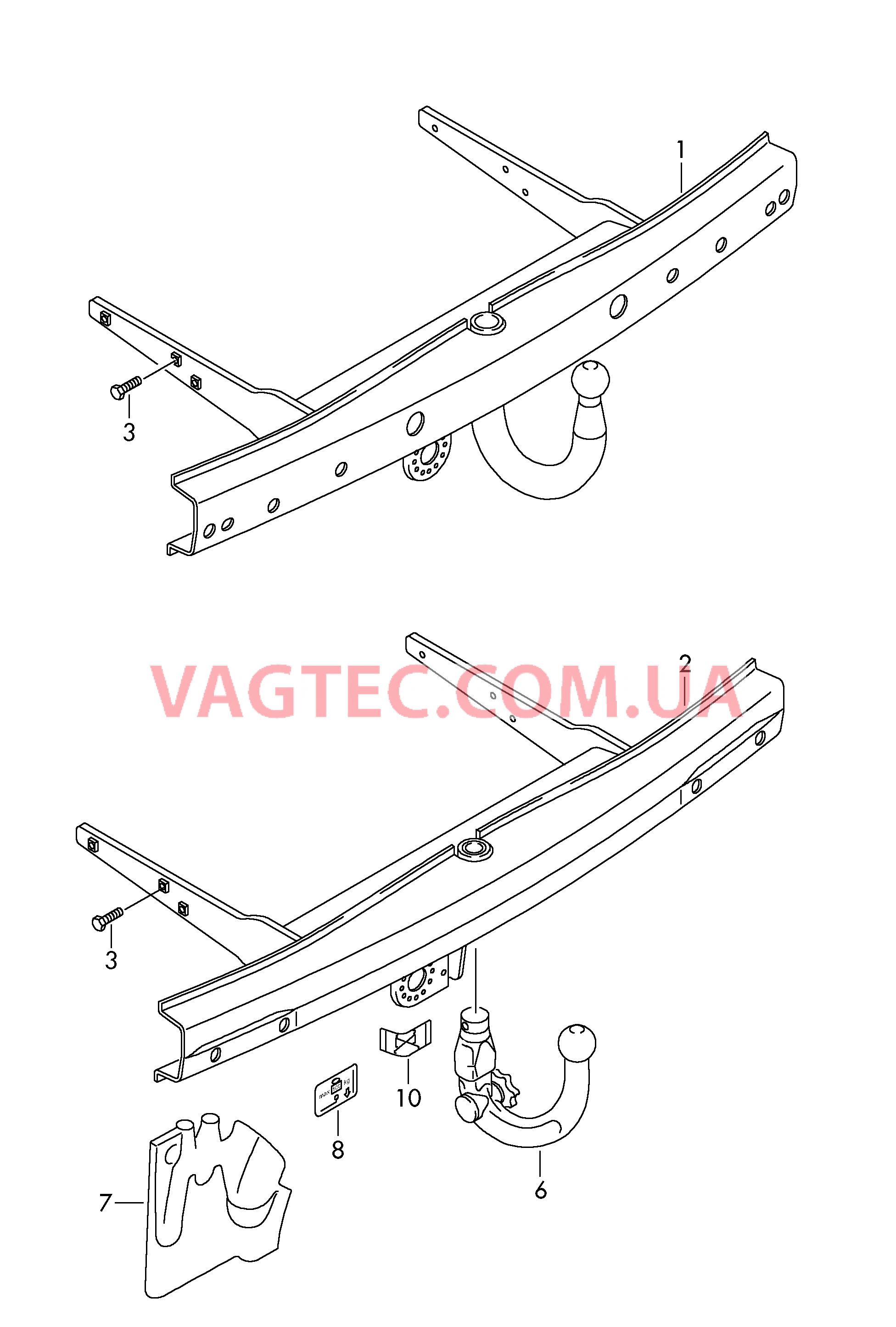 ТСУ (шаровой наконечник)  для VOLKSWAGEN Transporter 2009