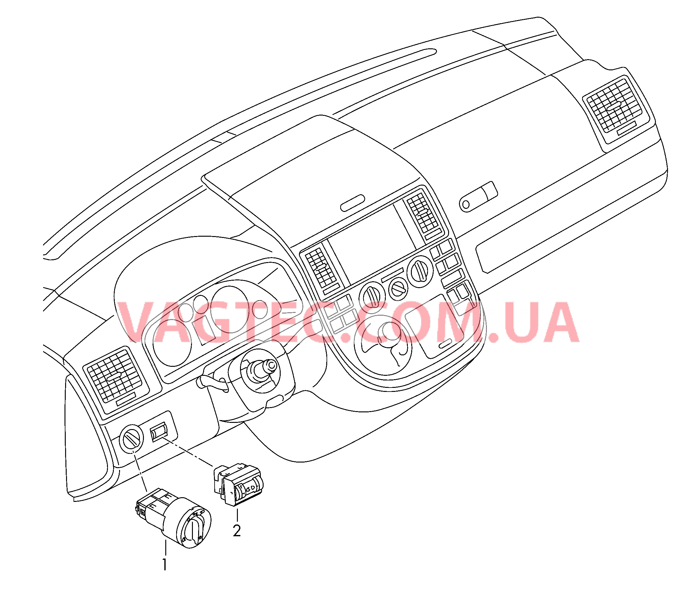 Выключатель света  для VOLKSWAGEN Transporter 2010-2