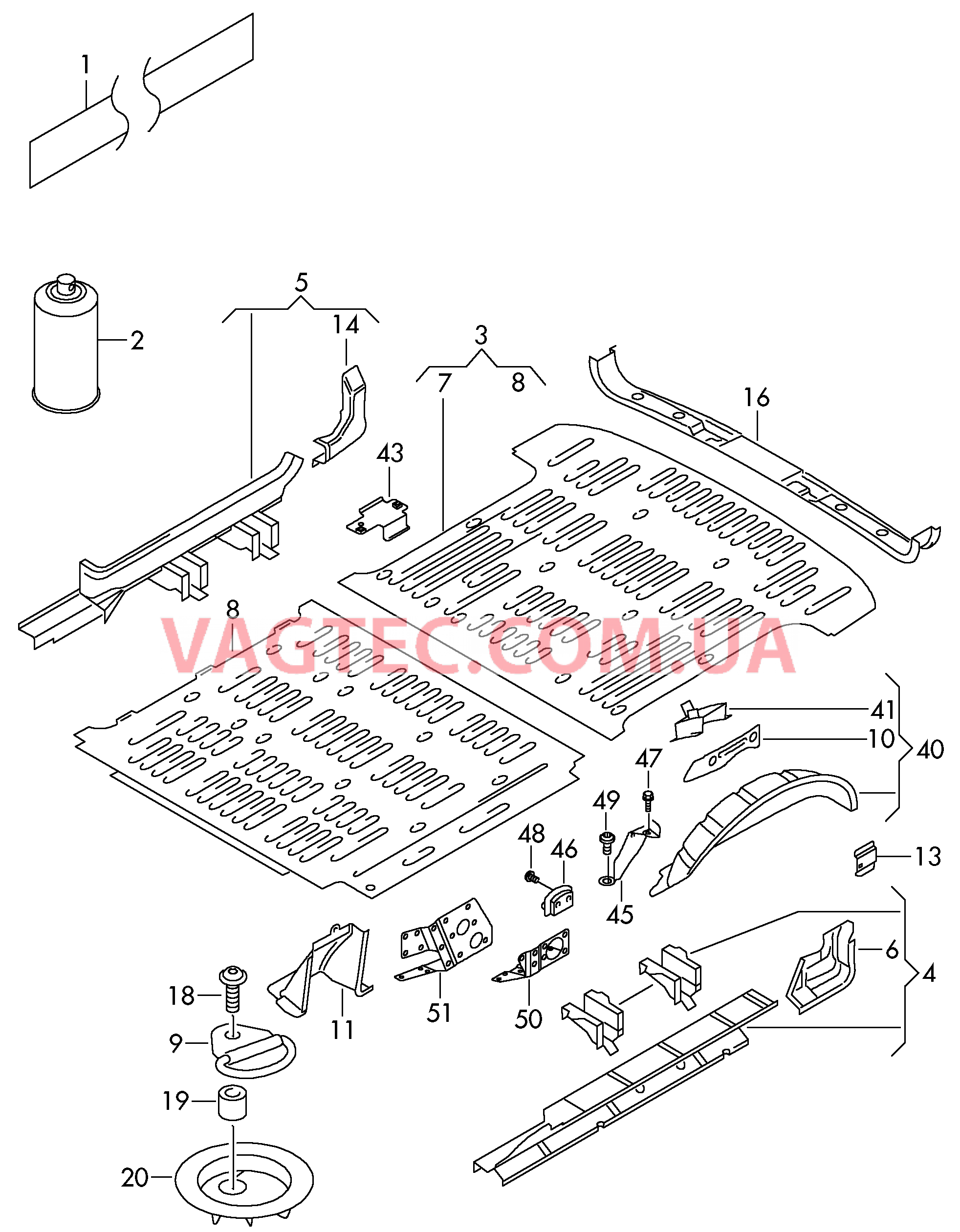 Панель пола  для VOLKSWAGEN Transporter 2004-1