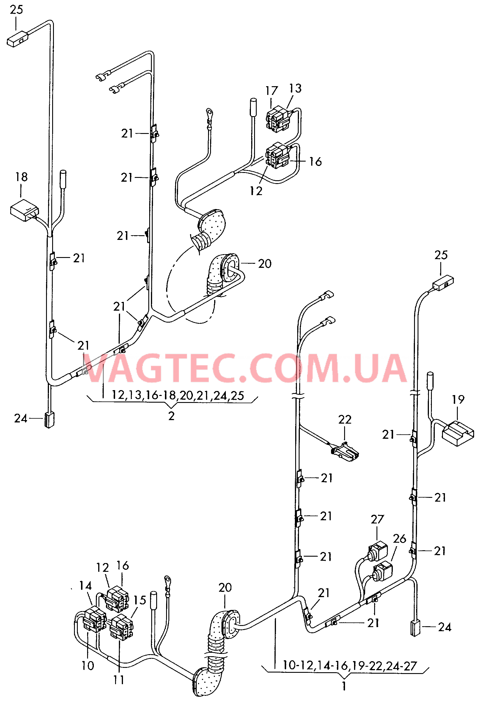 Жгут проводов задний для распашной двери  для VOLKSWAGEN Transporter 2004-1