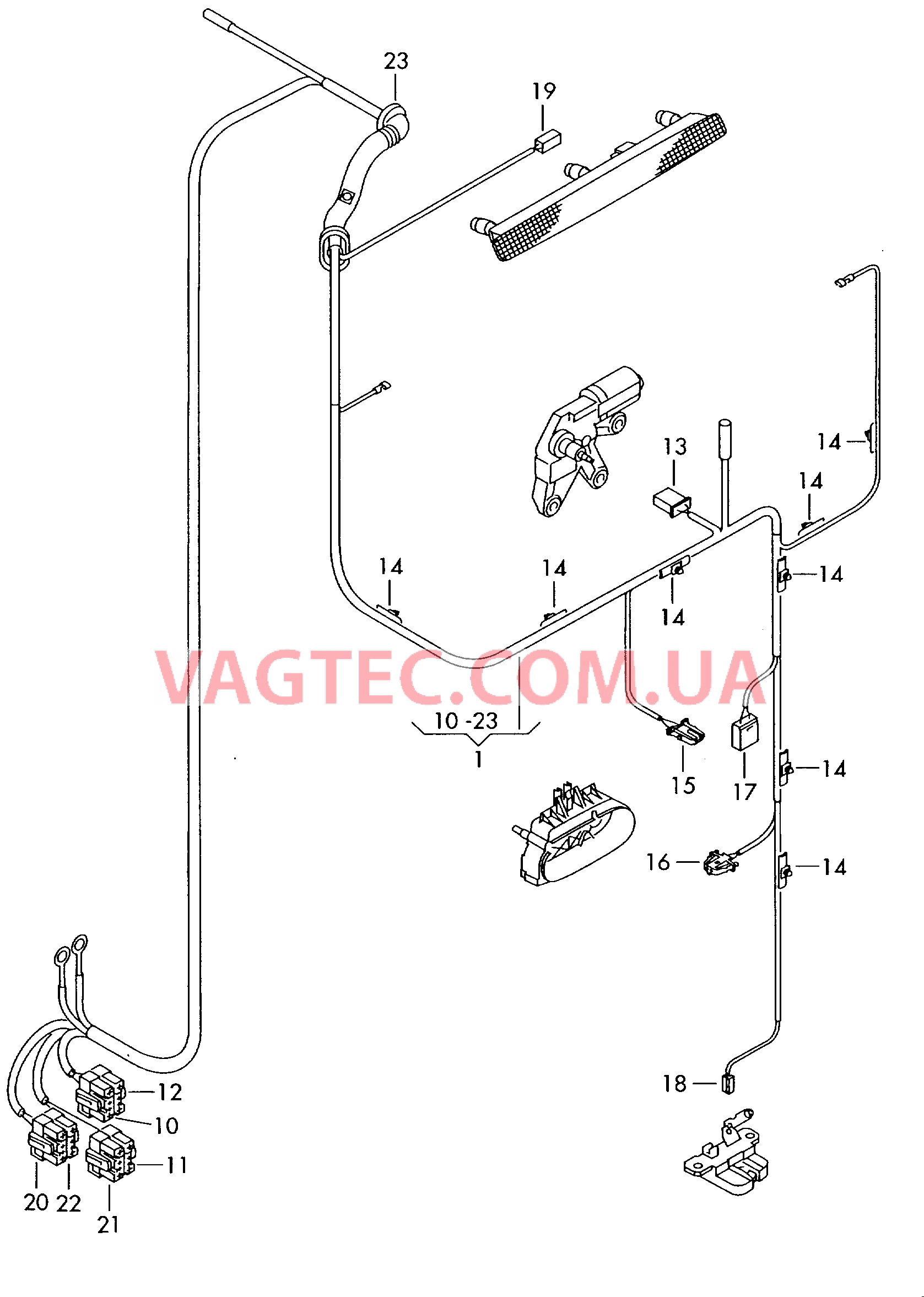 Жгут проводов двери багажного отсека  для VOLKSWAGEN Transporter 2009