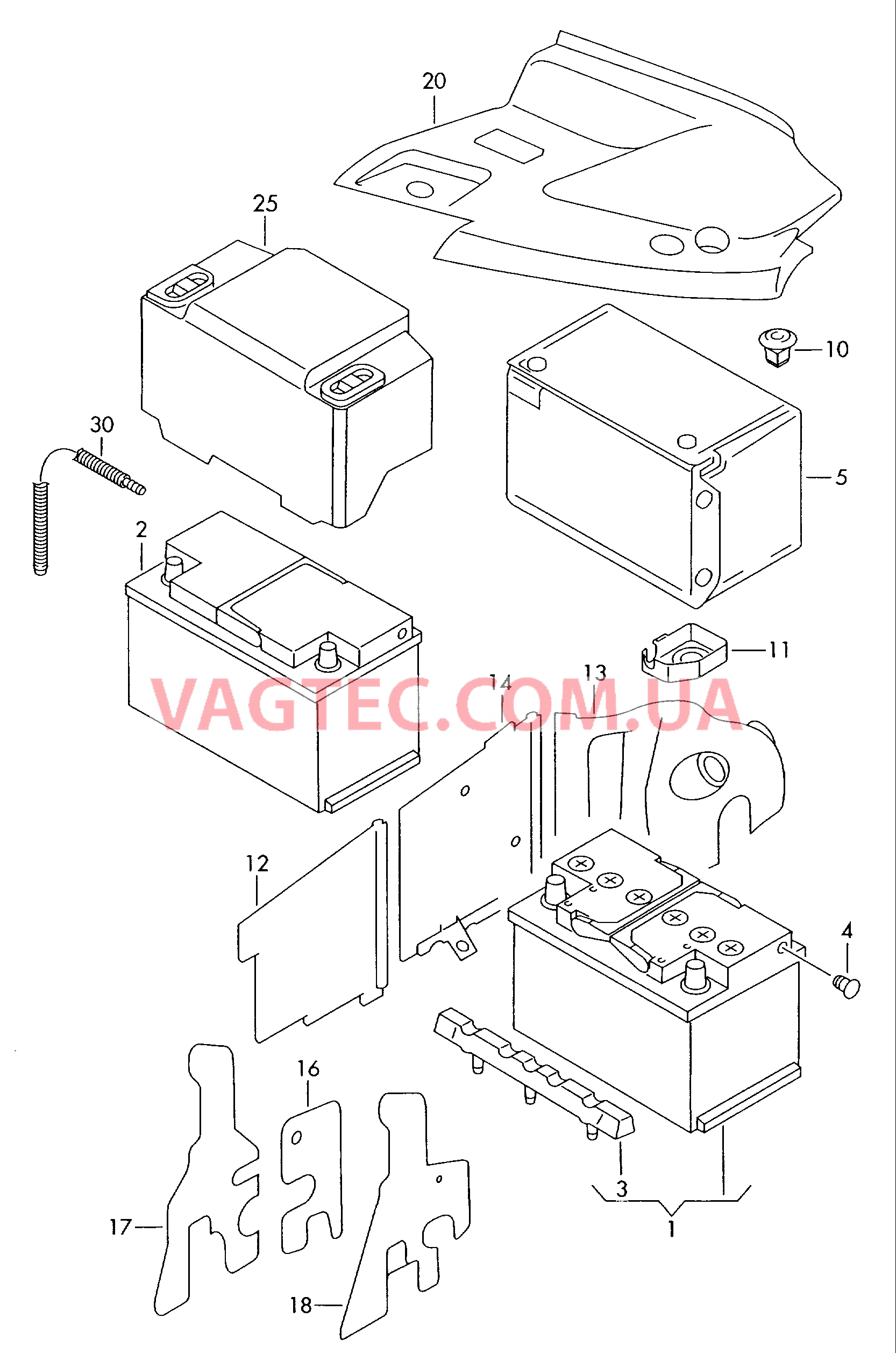 АКБ  для VOLKSWAGEN Transporter 2007-1