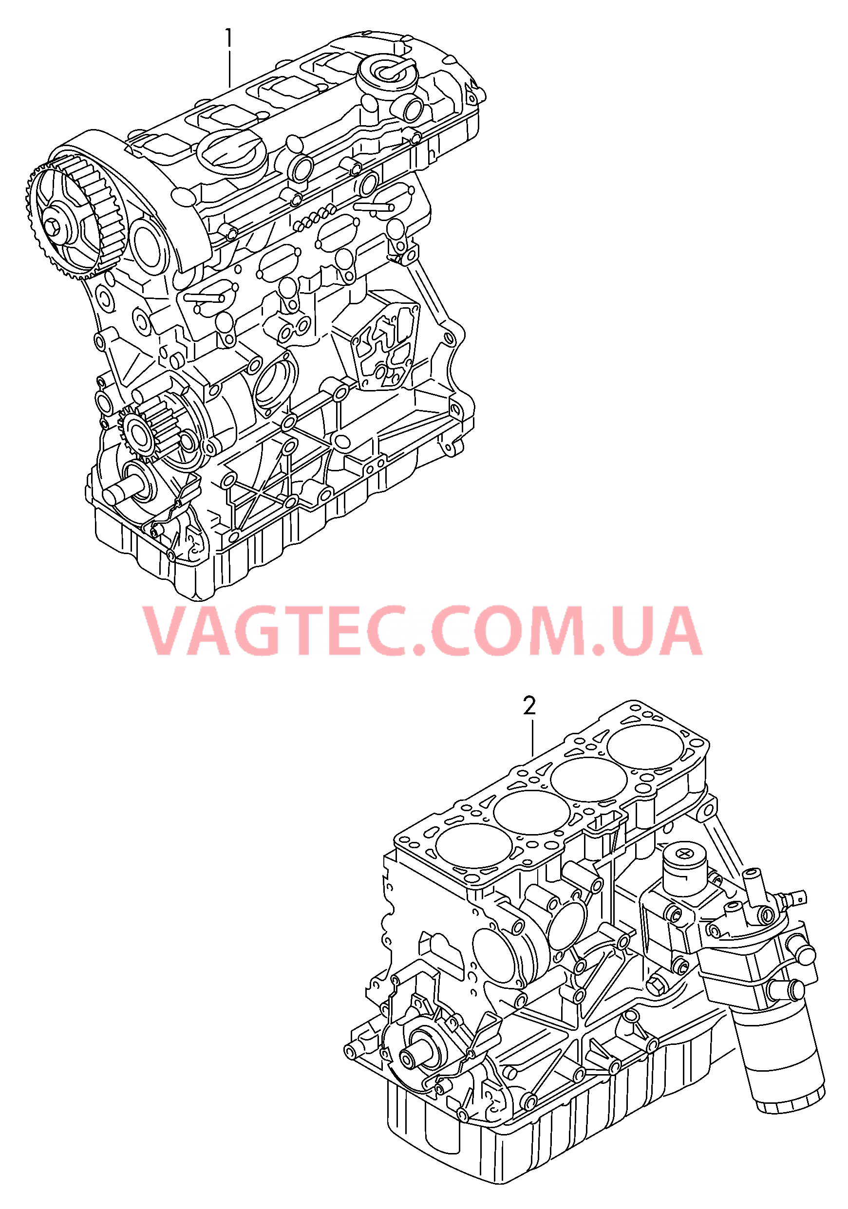 Двигатель с ГБЦ  для VOLKSWAGEN Transporter 2010-3