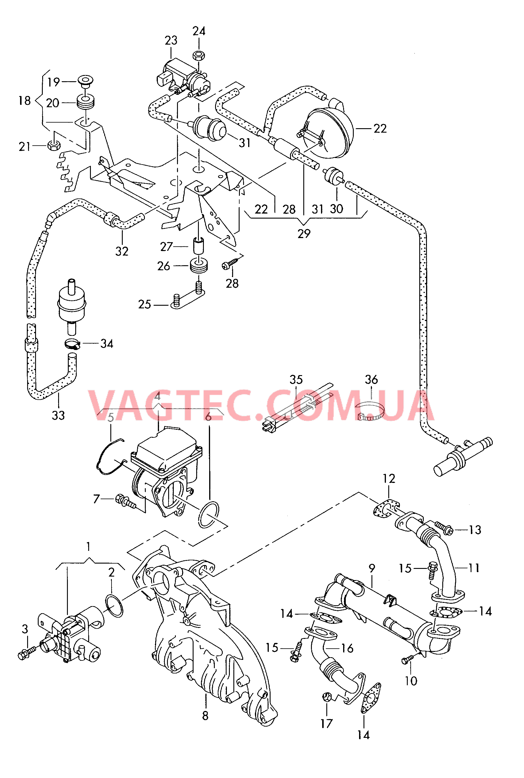 Рециркуляция ОГ  для VOLKSWAGEN Transporter 2006-1