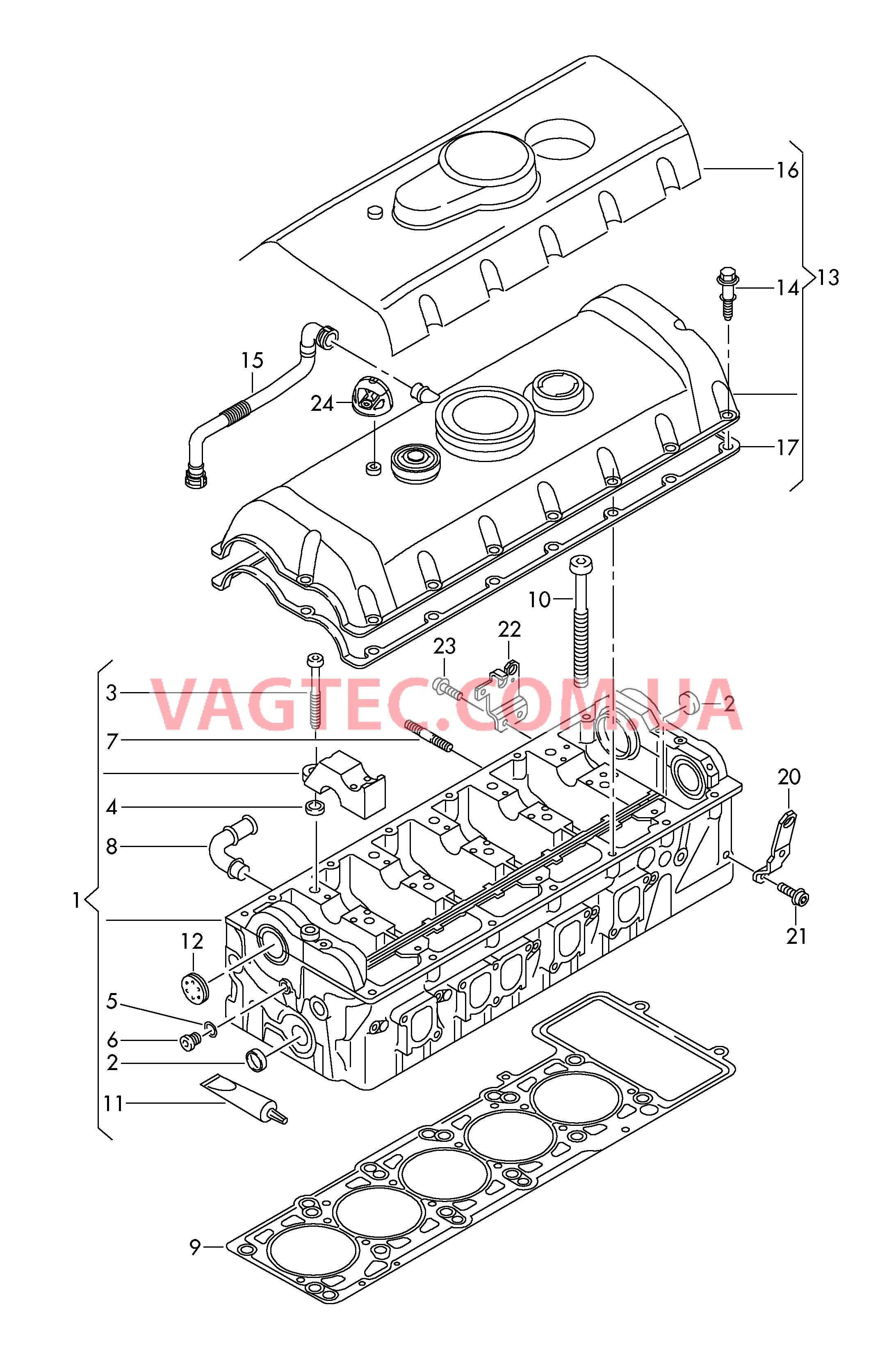 Головка блока цилиндров Крышка ГБЦ  для VOLKSWAGEN Transporter 2009-1