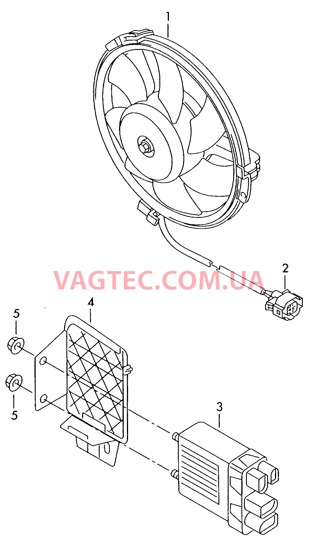 Вентилятор радиатора БУ вентилятора радиатора . F 7J-7-013 001>>* для VOLKSWAGEN Transporter 2007-1