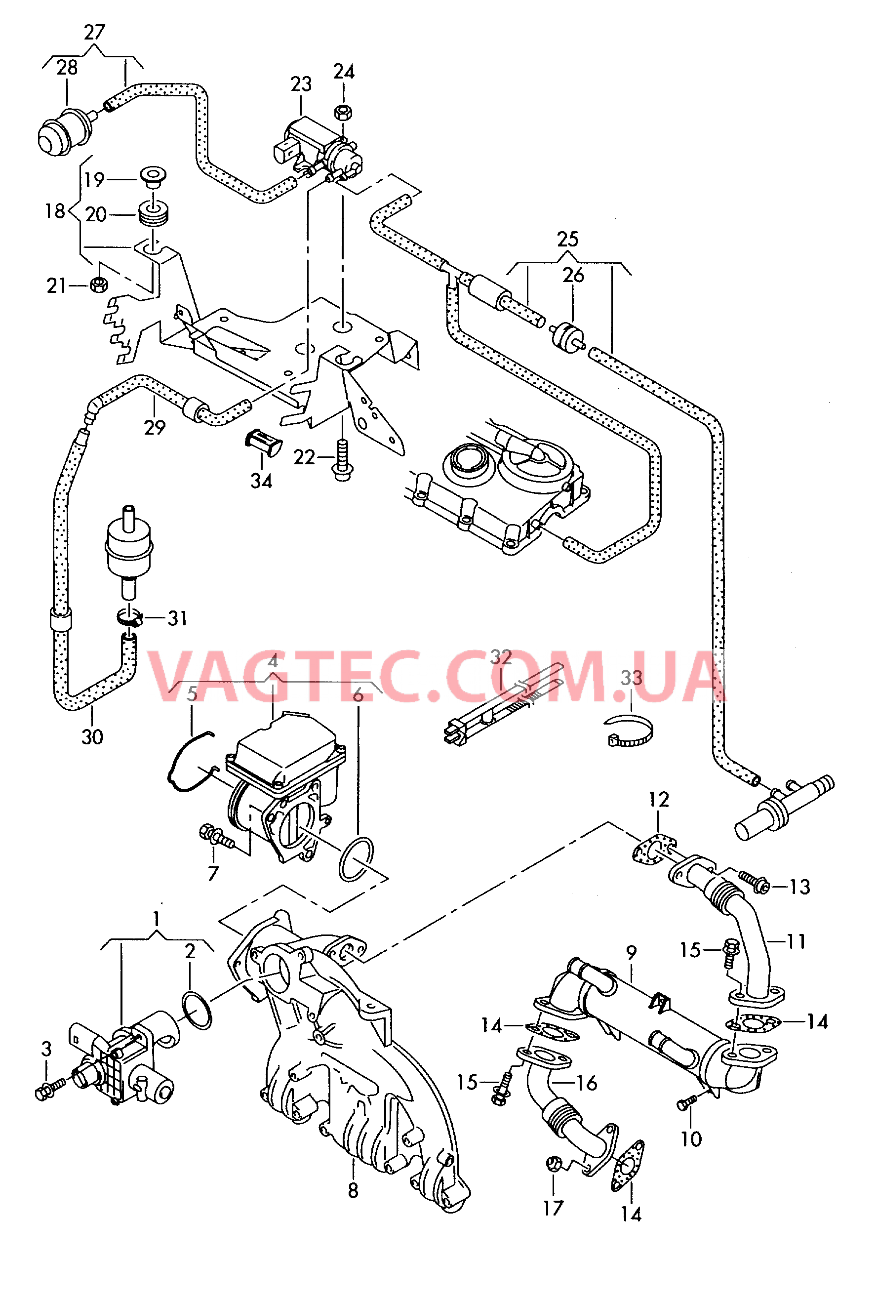 Рециркуляция ОГ  для VOLKSWAGEN Transporter 2009-1