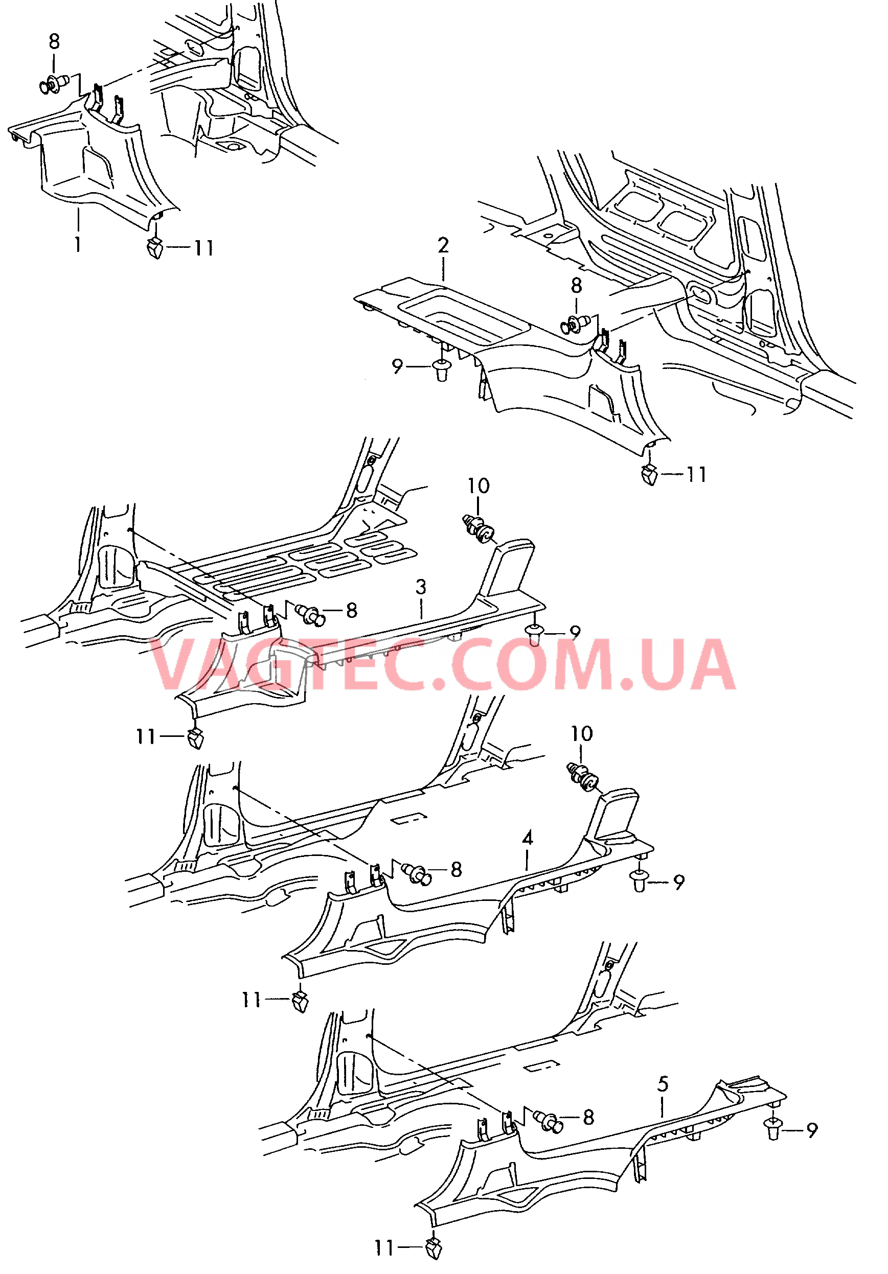 Накладка порога  F             >> 2K-8-060 000* для VOLKSWAGEN Caddy 2007