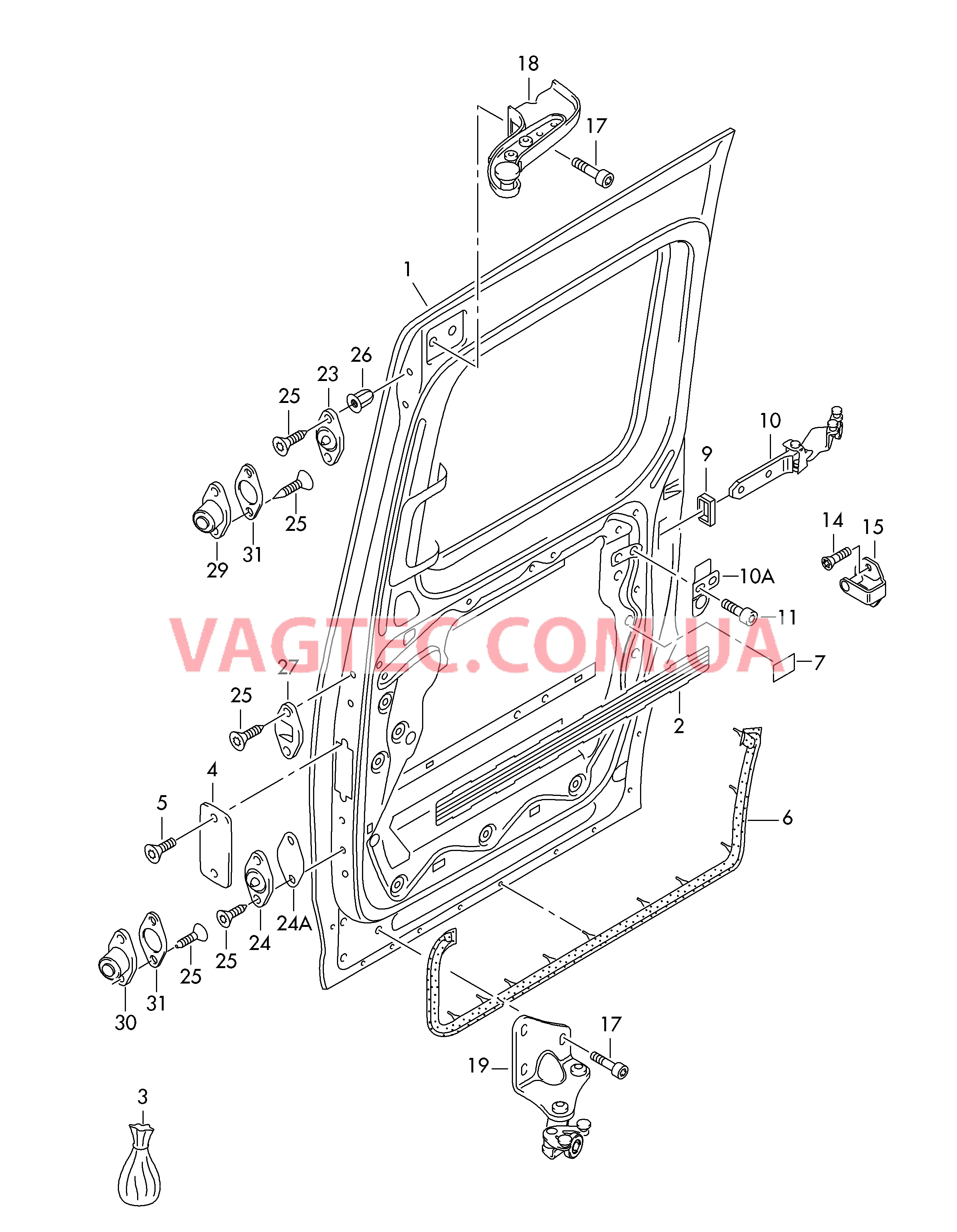 Сдвижная дверь Роликовая направляющая для сдвижной двери  для VOLKSWAGEN Caddy 2010