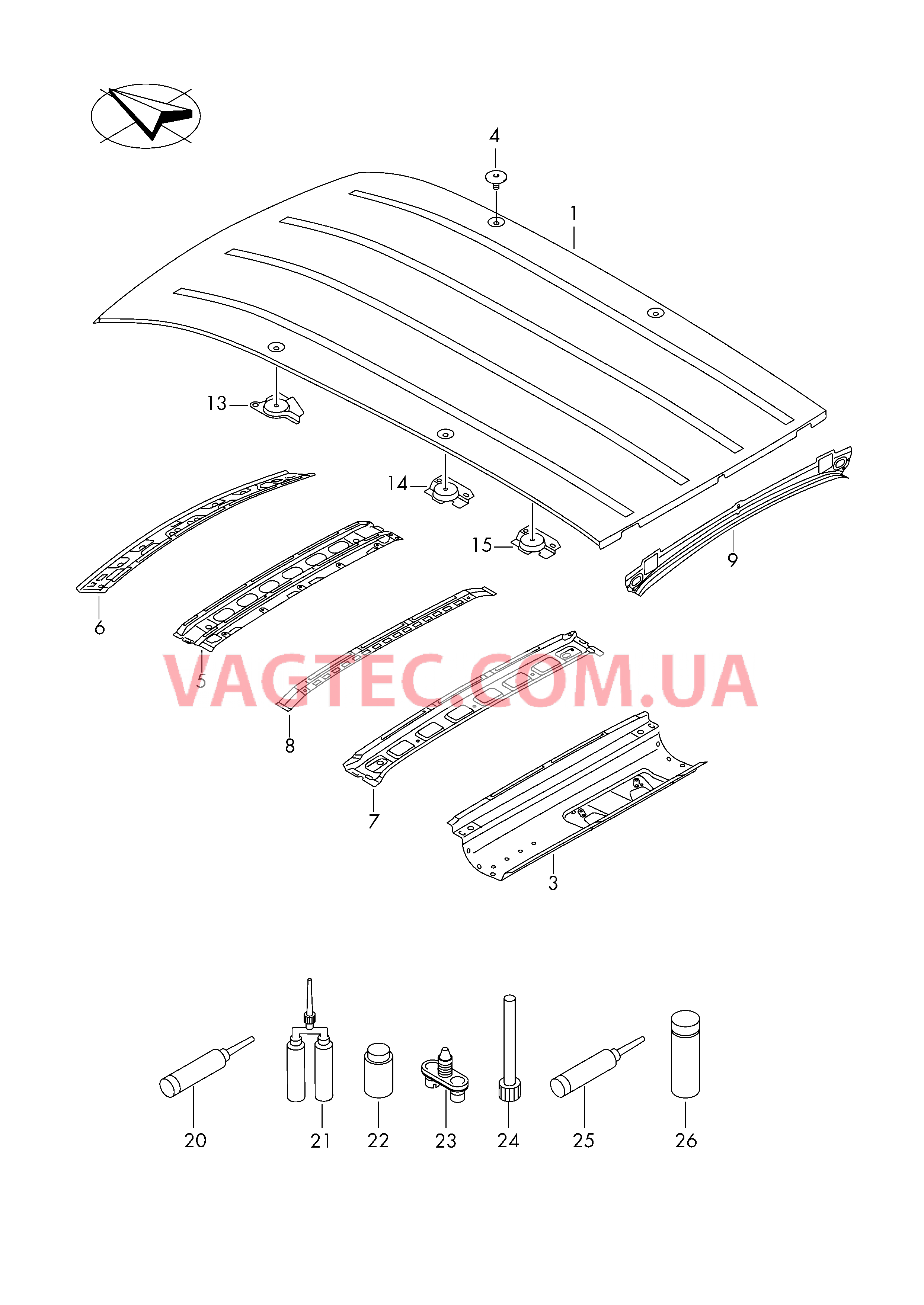 Крыша  для VOLKSWAGEN Caddy 2019