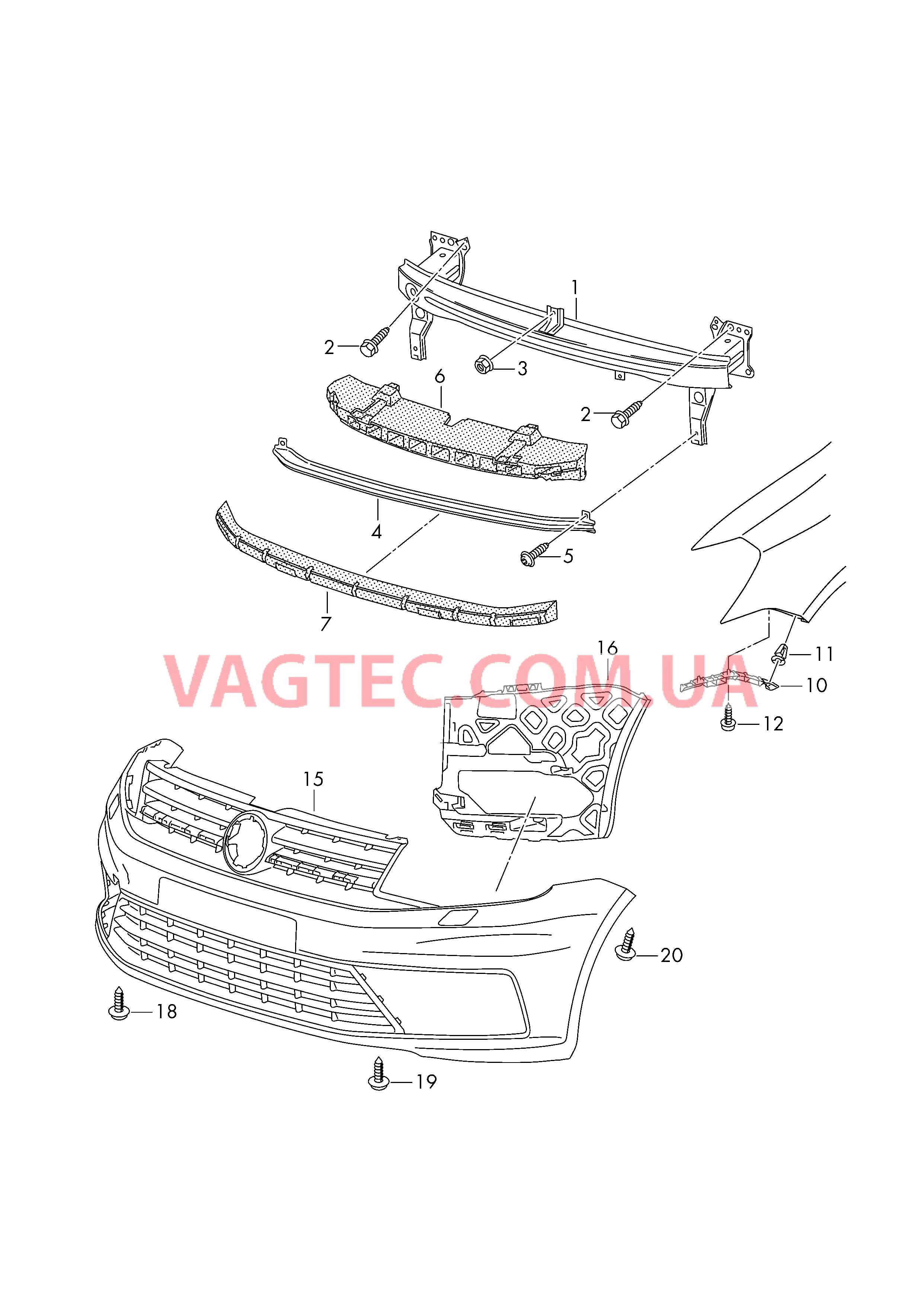 Бампер  для VOLKSWAGEN Caddy 2016