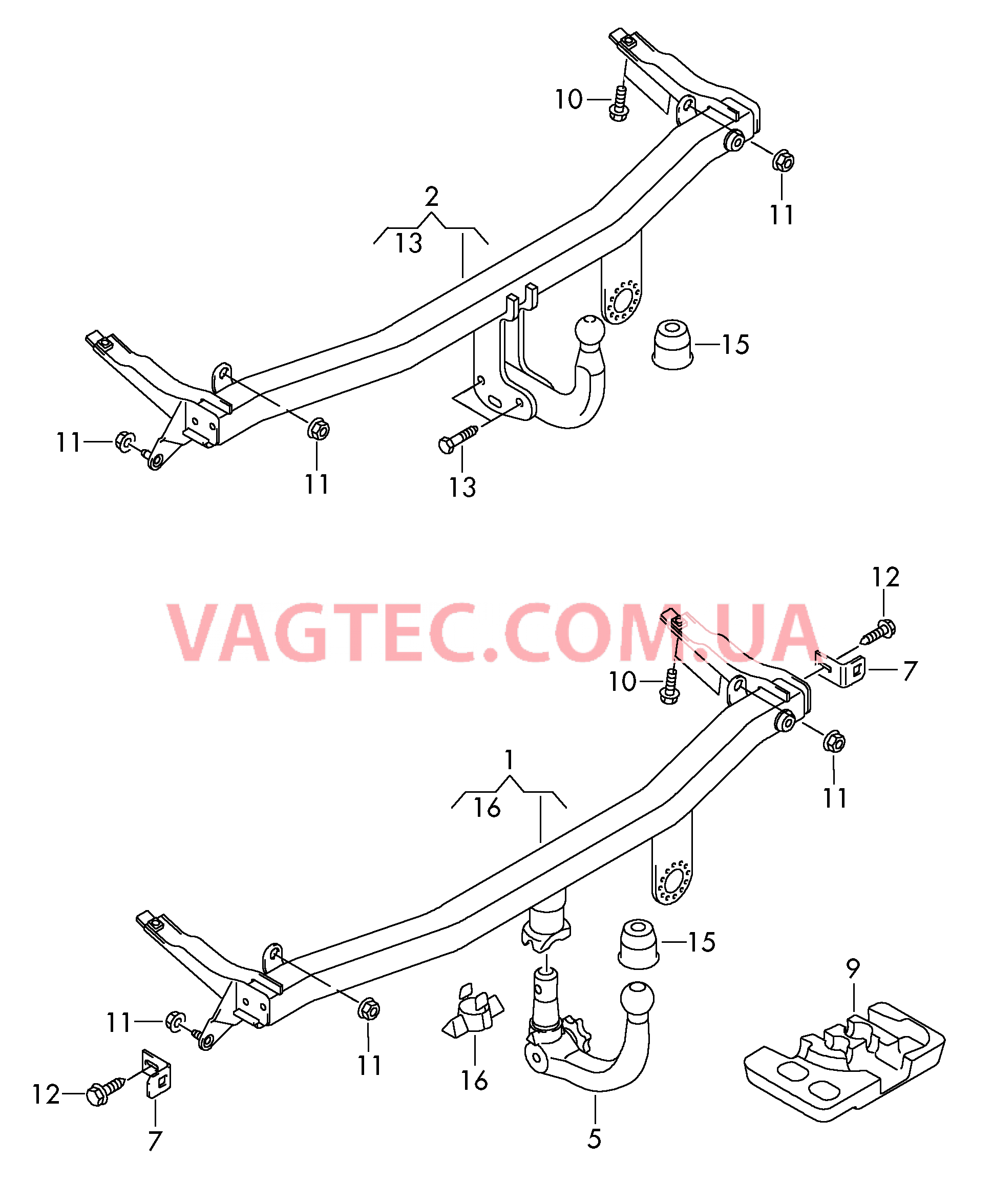 ТСУ (шаровой наконечник)  для VOLKSWAGEN Caddy 2010