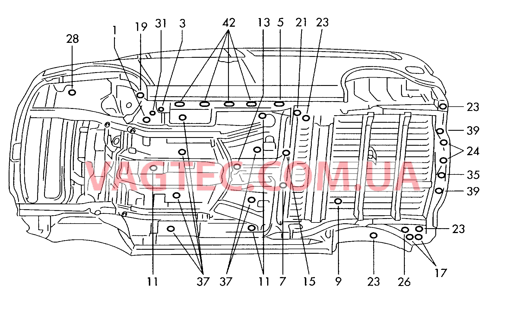 Заглушка Панель пола  для VOLKSWAGEN Caddy 2008