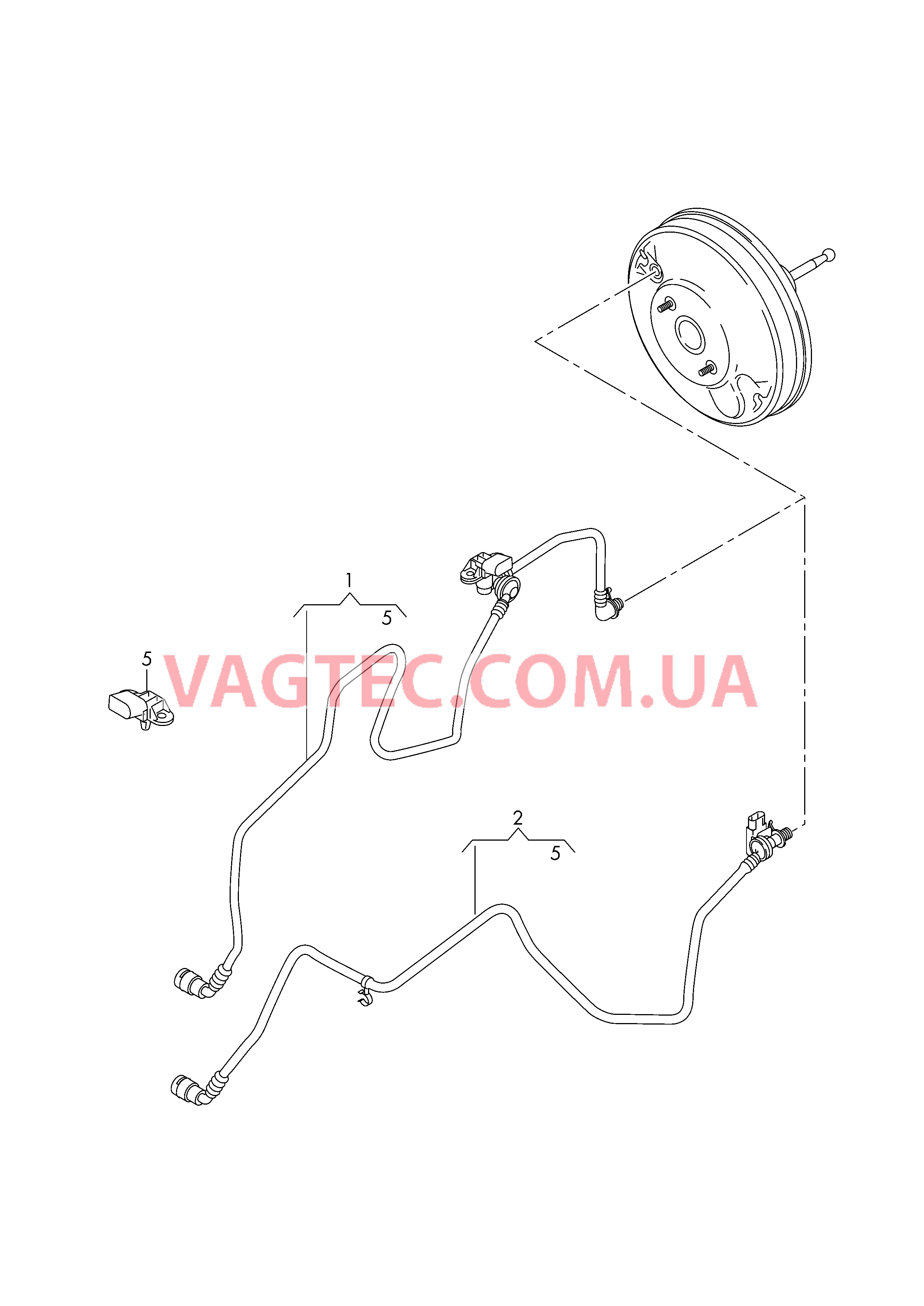 Вакуумные шланги для усилителя тормозного привода  для VOLKSWAGEN Caddy 2016