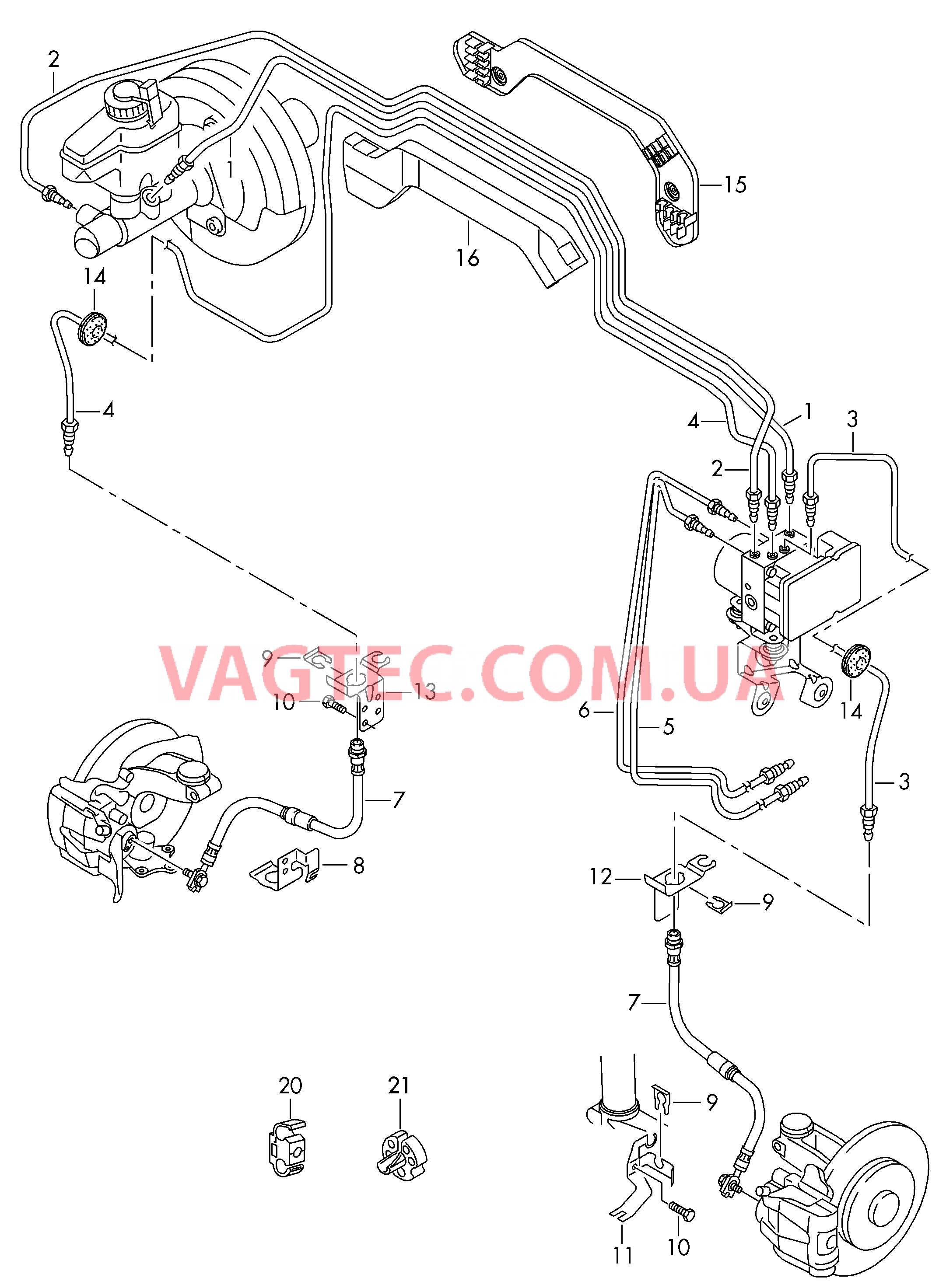 Тормозная трубка Тормозной шланг  для VOLKSWAGEN Scirocco 2016