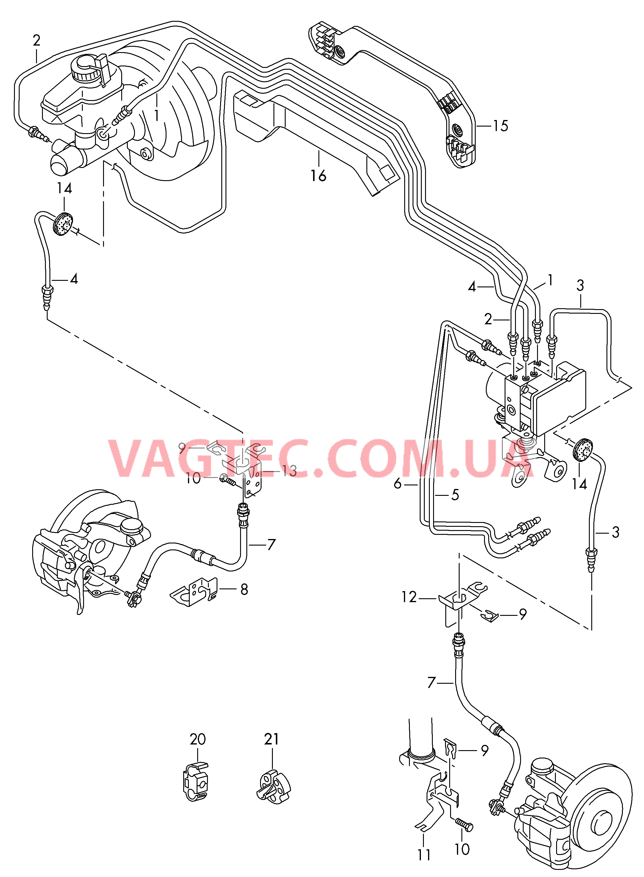 Тормозная трубка Тормозной шланг  для VOLKSWAGEN Caddy 2011-1