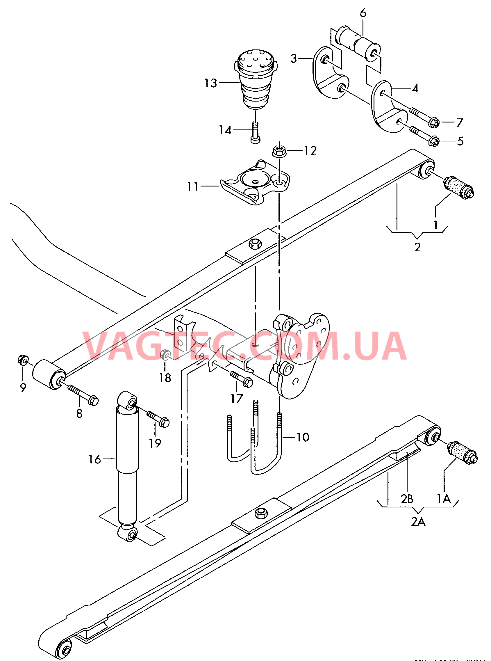 Рессора, листовая Амортизатор   для а/м с базой: D - 18.09.2007>> для VOLKSWAGEN Caddy 2006