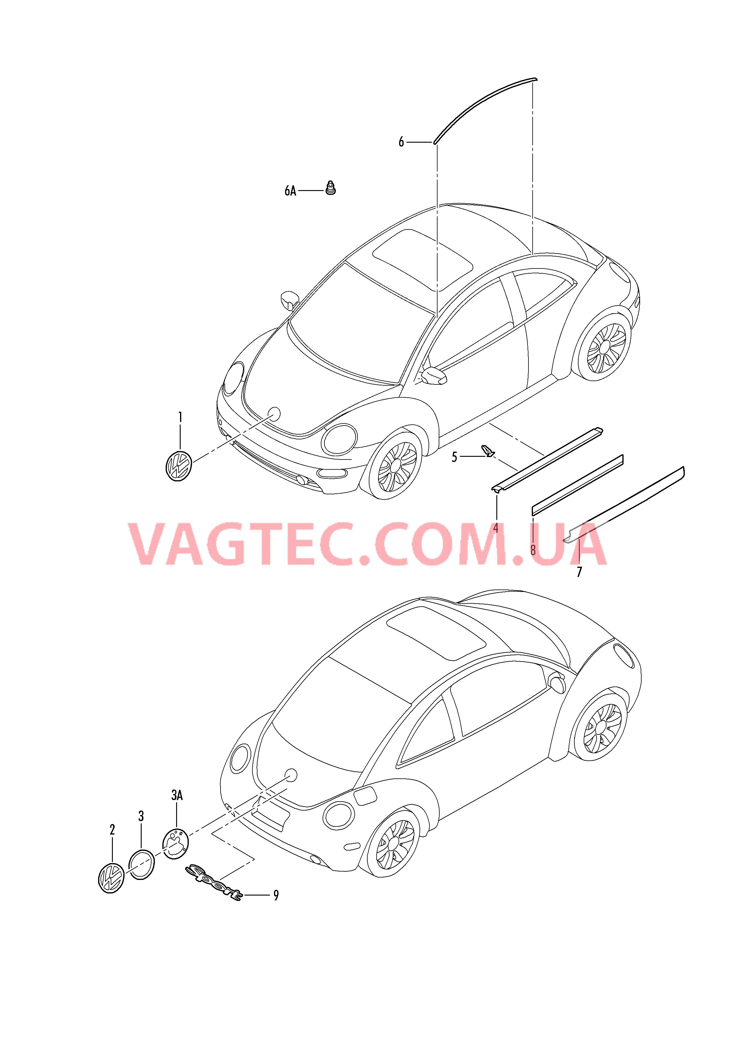 Надписи Накладка порога Молдинги для крыши Защитная плёнка порога  для VOLKSWAGEN Beetle 2001