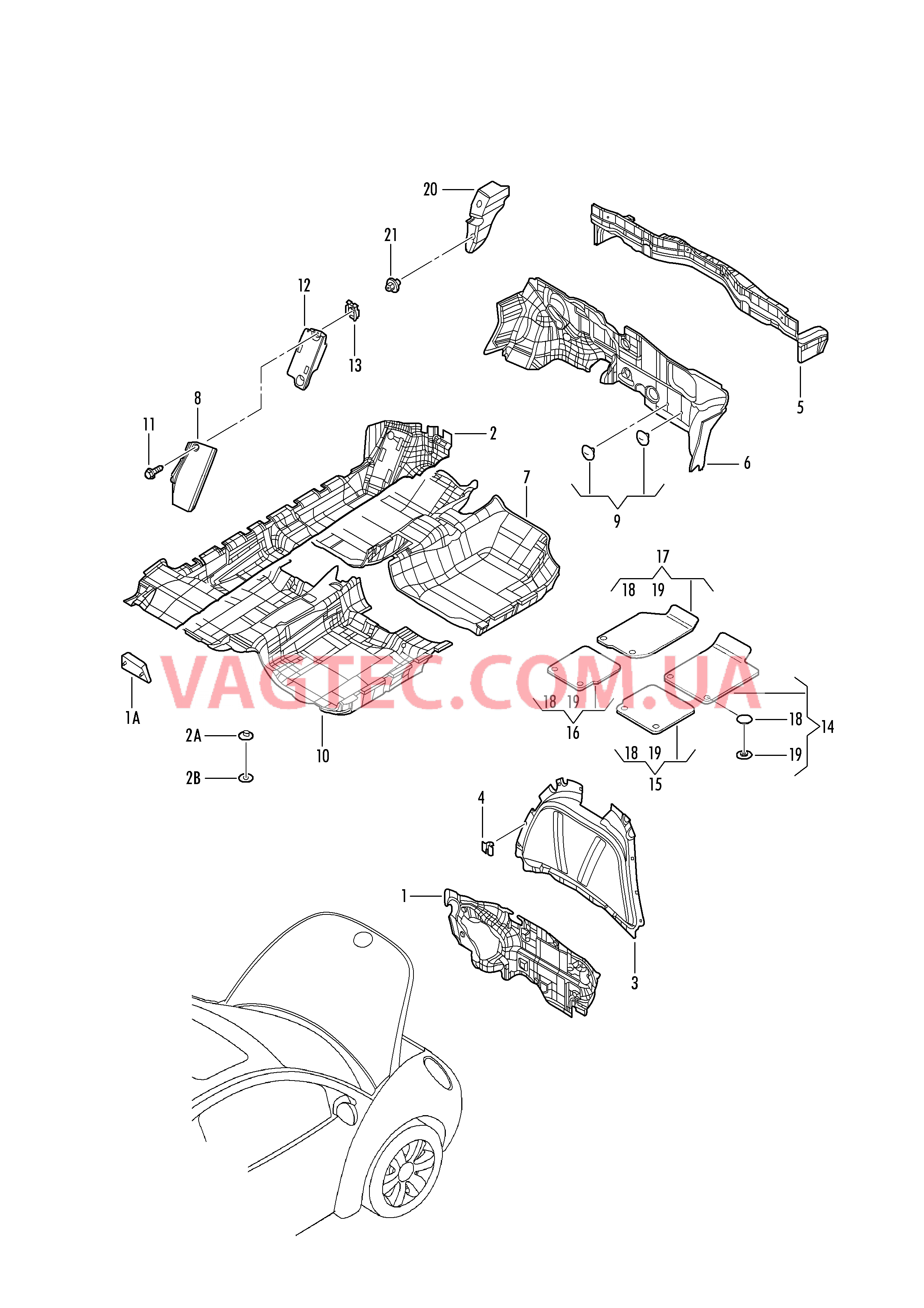 Коврики Изоляции  для VOLKSWAGEN Beetle 2002