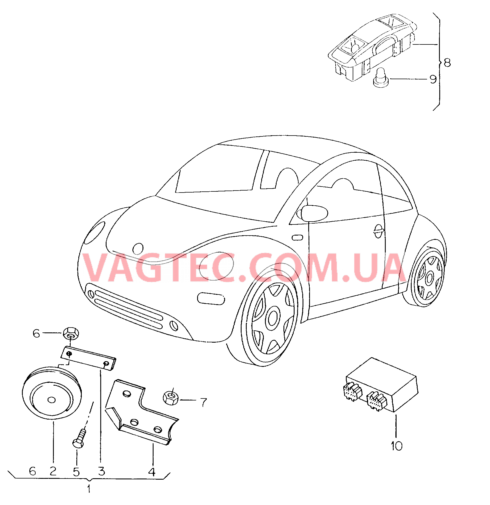 Звуковой сигнал Cигнал звуковой Противоугонная система  для VOLKSWAGEN Beetle 2001