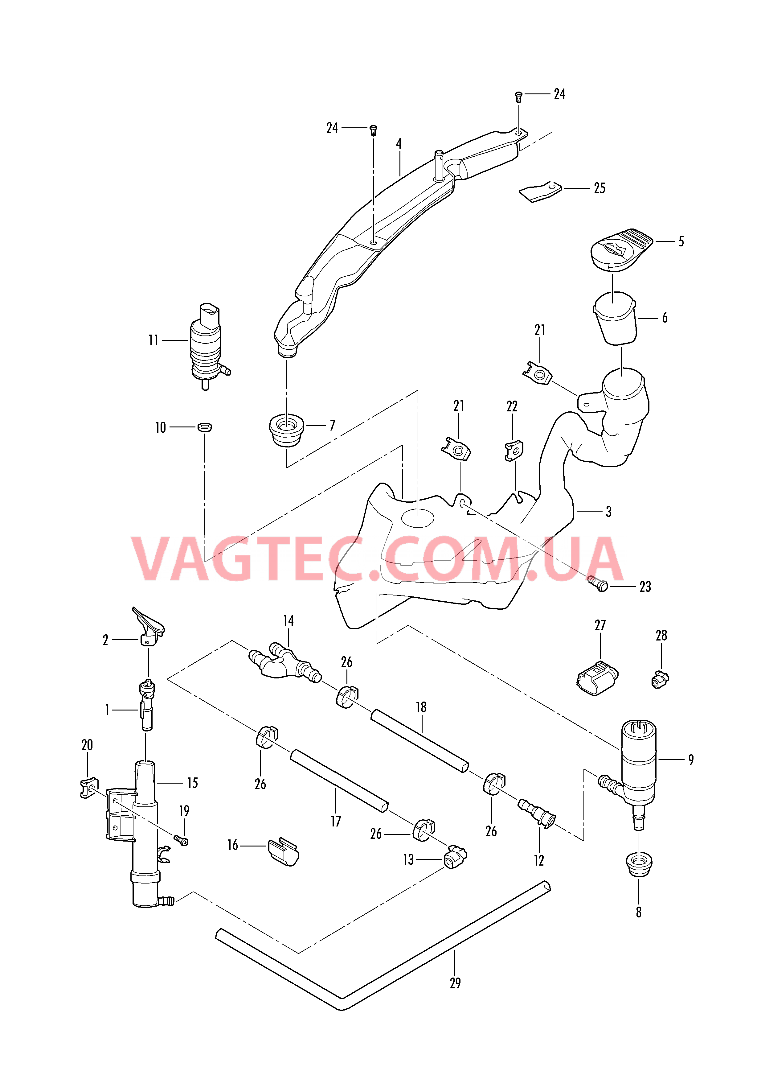 Омыватель фар  F 1C-4-400 001>> F 9C-4-500 001>> для VOLKSWAGEN Beetle 2004