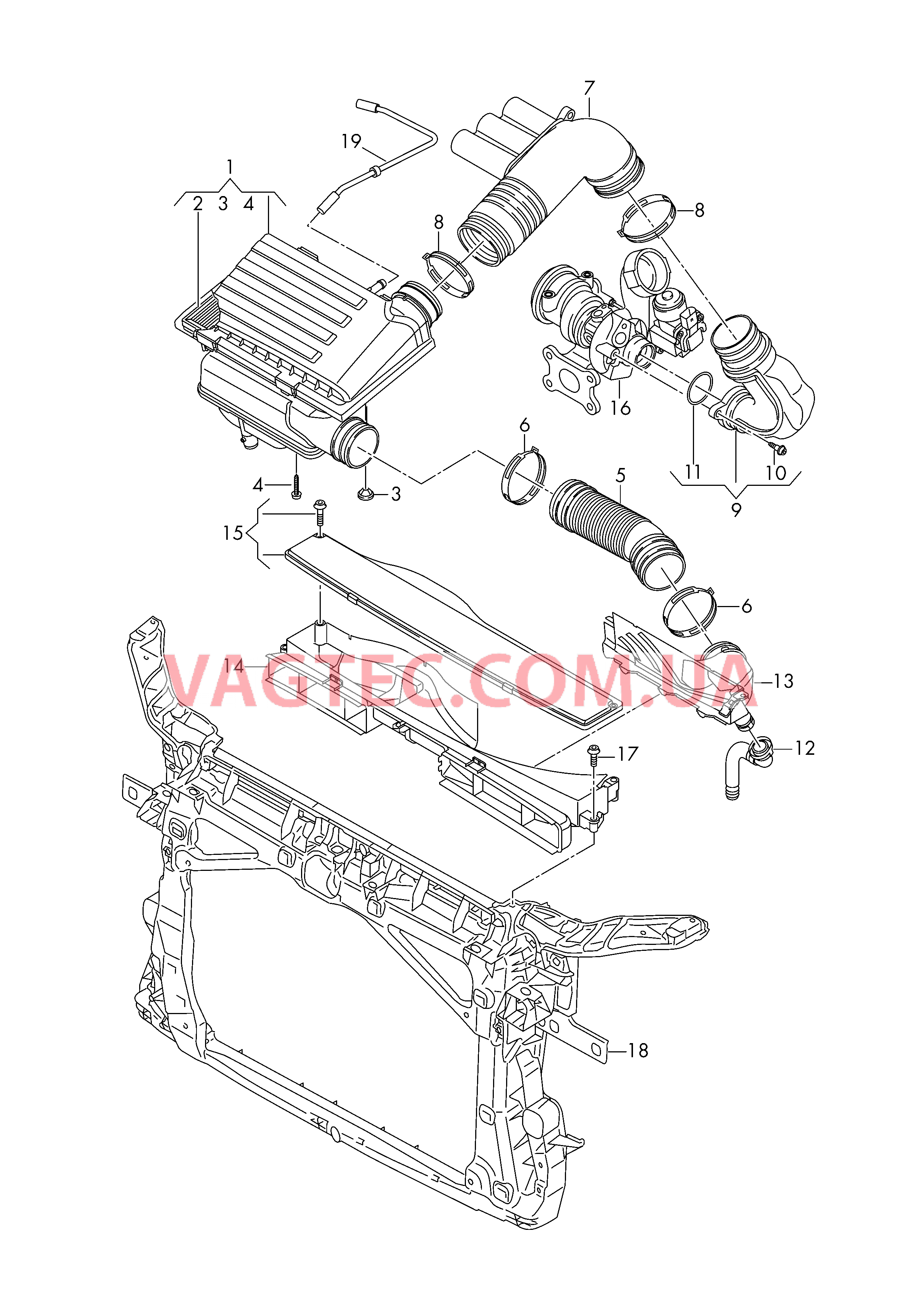 Возд. фильтр с сопутств. деталями  для VOLKSWAGEN Caddy 2017