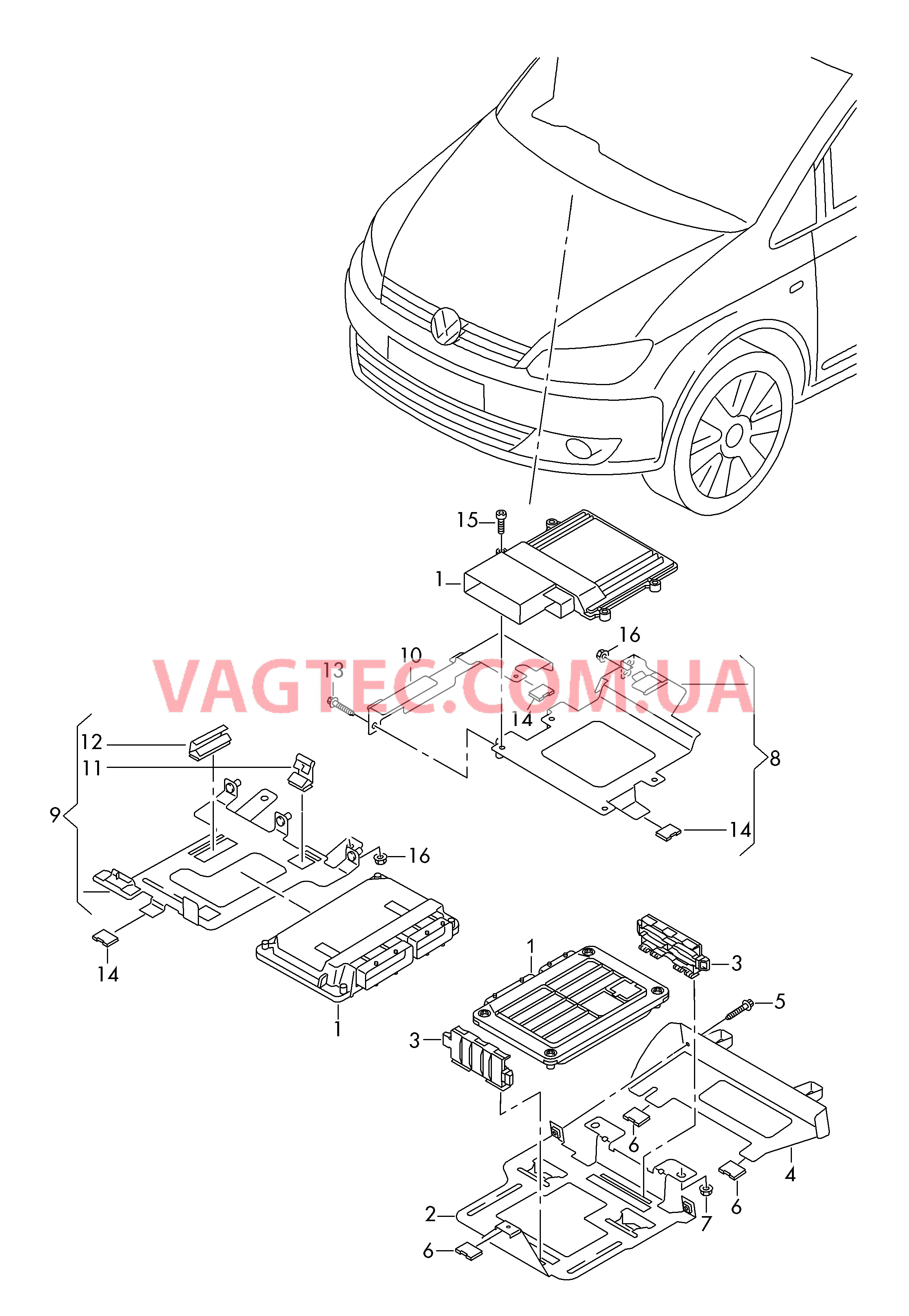 БУ бензинового двигателя Крепёжные детали  для VOLKSWAGEN Caddy 2012