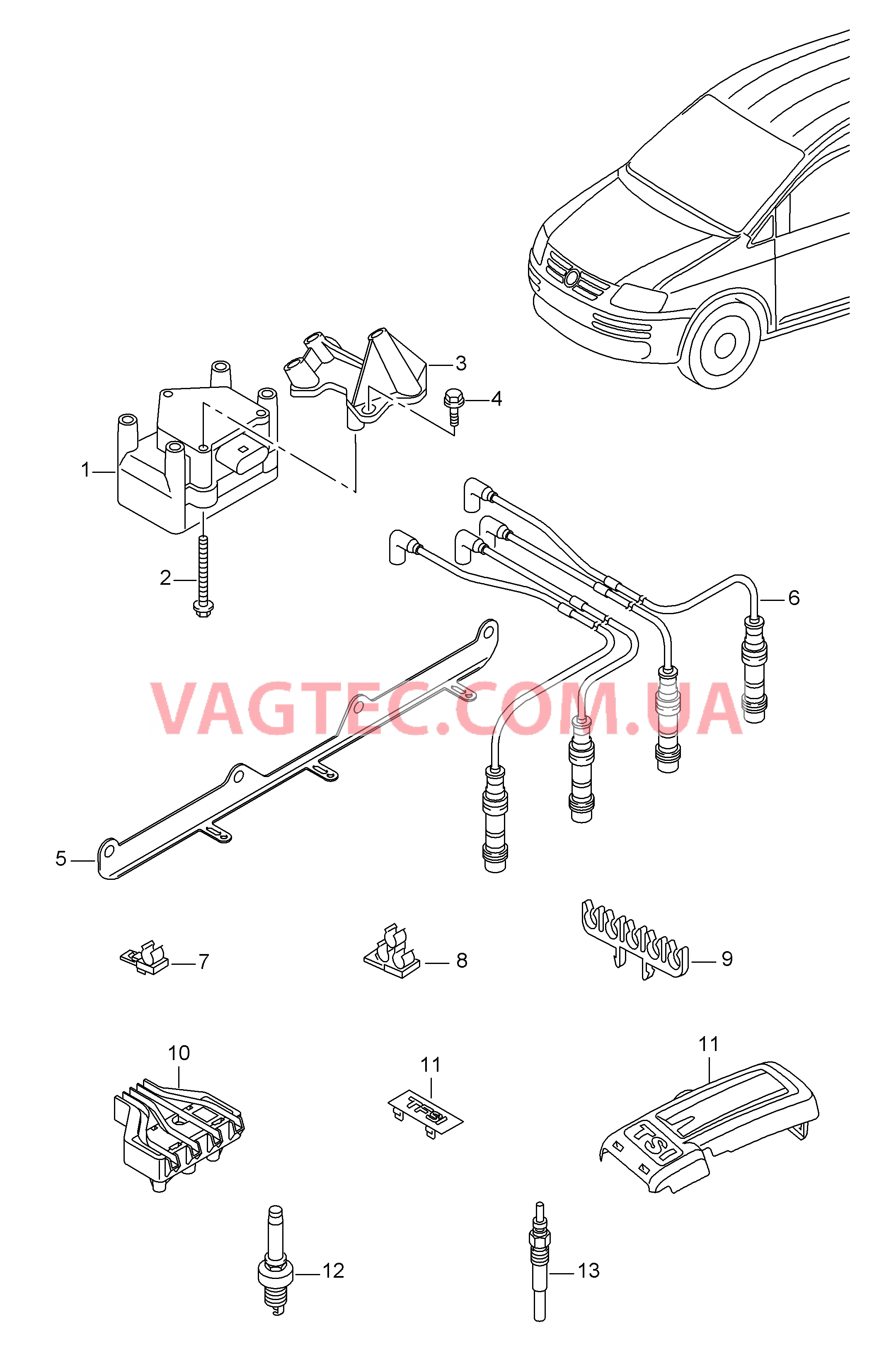 Катушка зажигания Cвеча зажигания Cвеча накаливания  для VOLKSWAGEN Caddy 2011-1