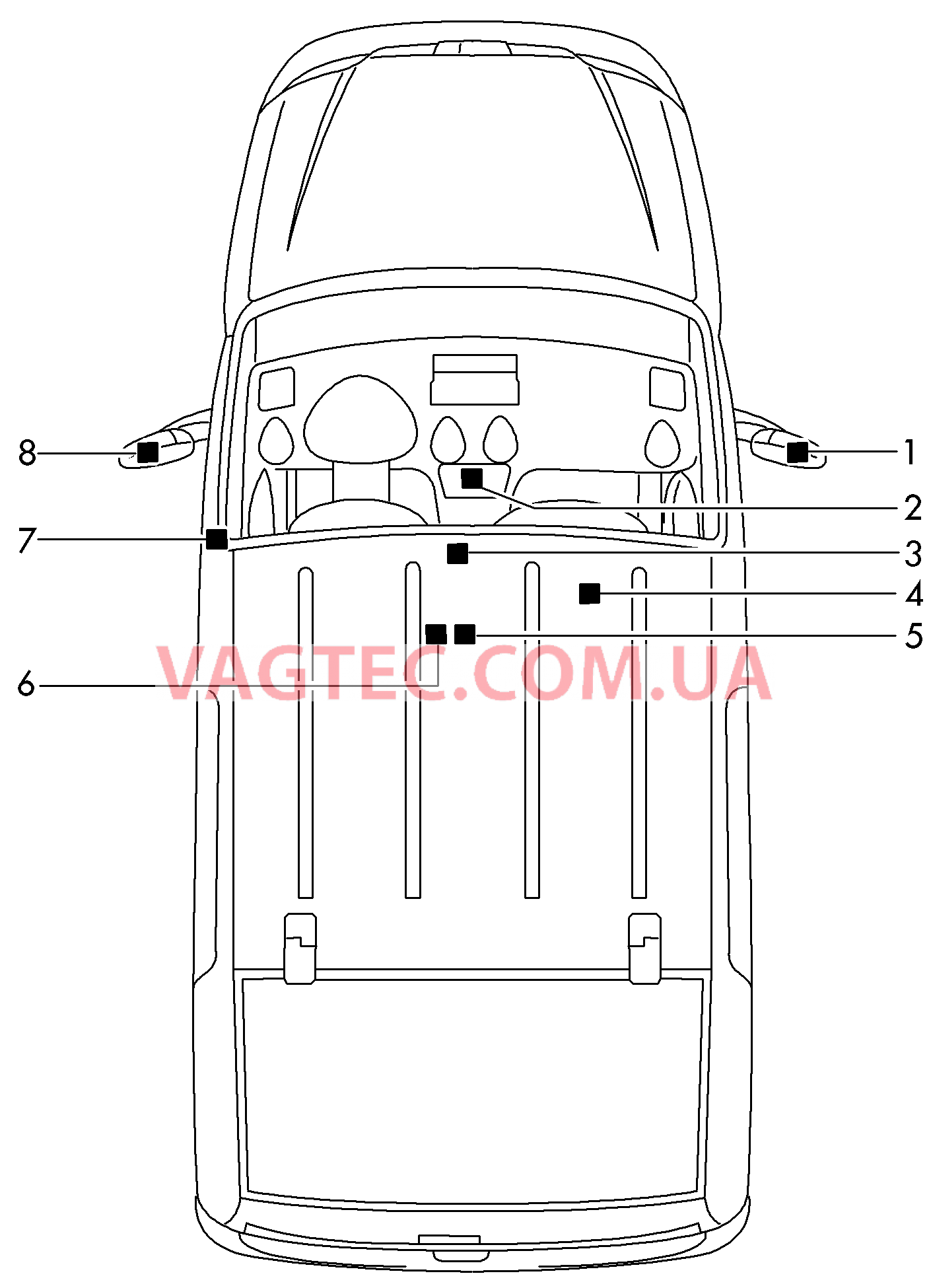 Cписок применения Cистема INFOTAINMENT  для VOLKSWAGEN Caddy 2011-1