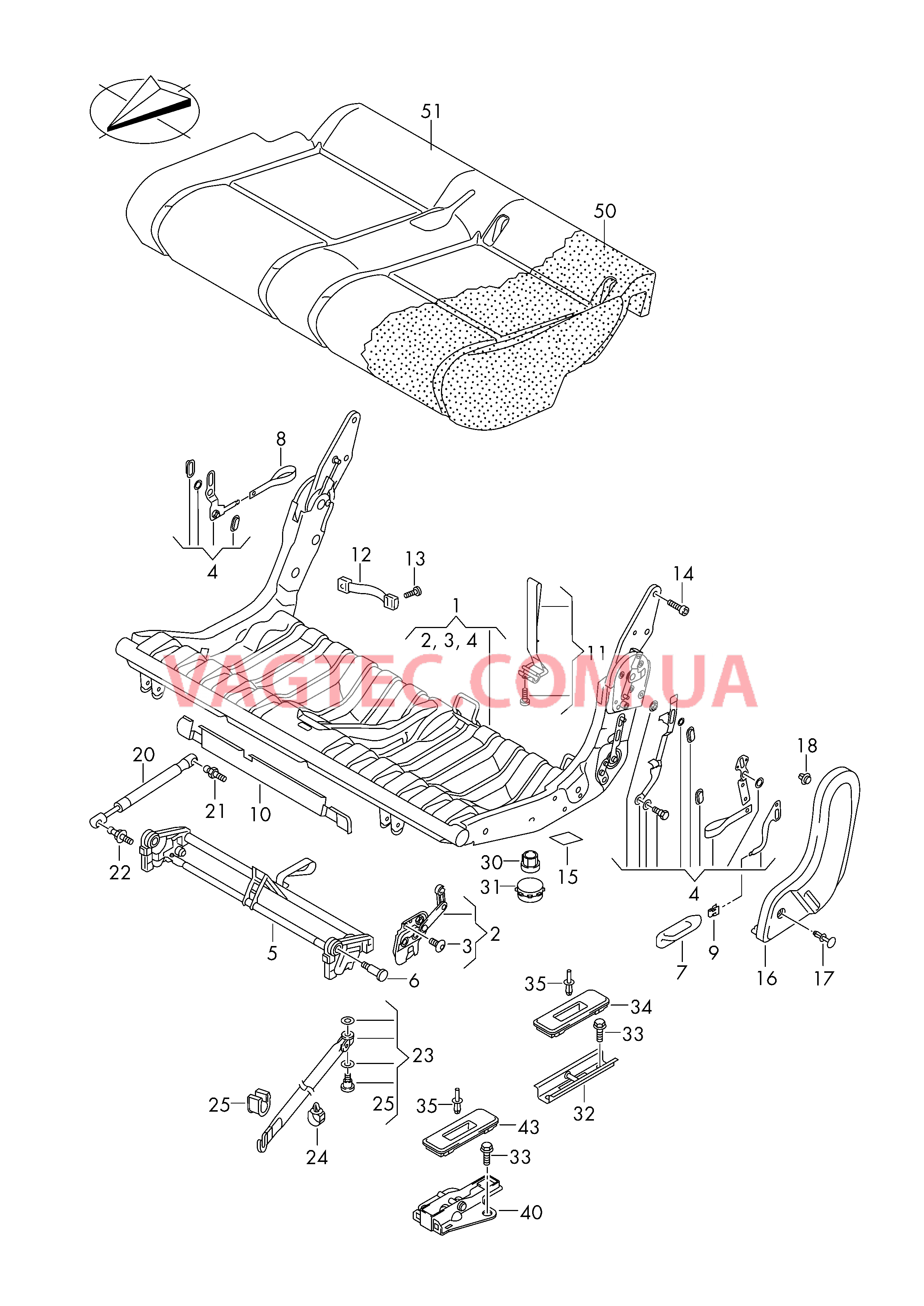 Cиденье многоместное для салона  для VOLKSWAGEN Caddy 2011-1