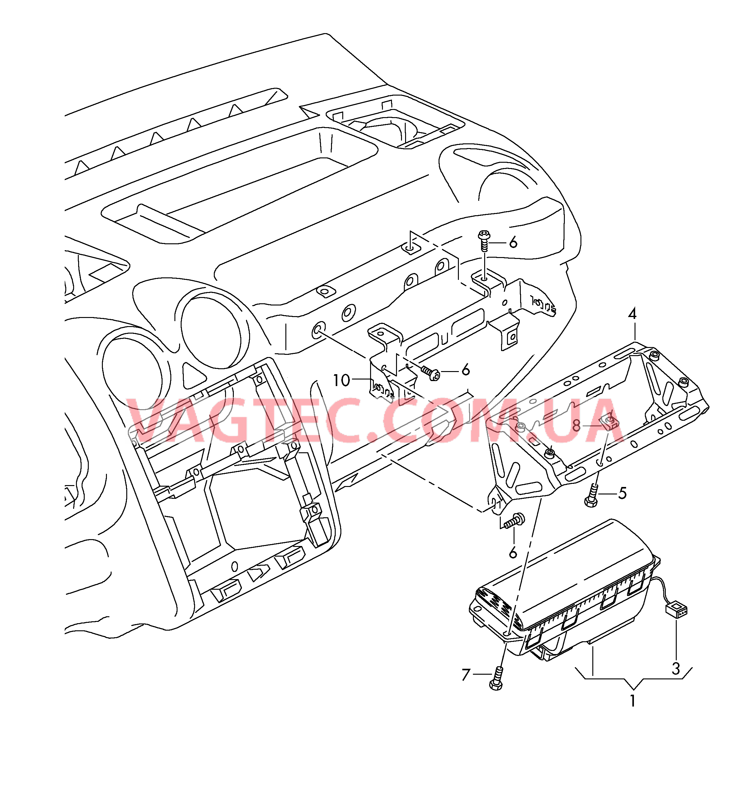 Модуль подушки безопасности (сторона переднего пассажира)  для VOLKSWAGEN Caddy 2011-1