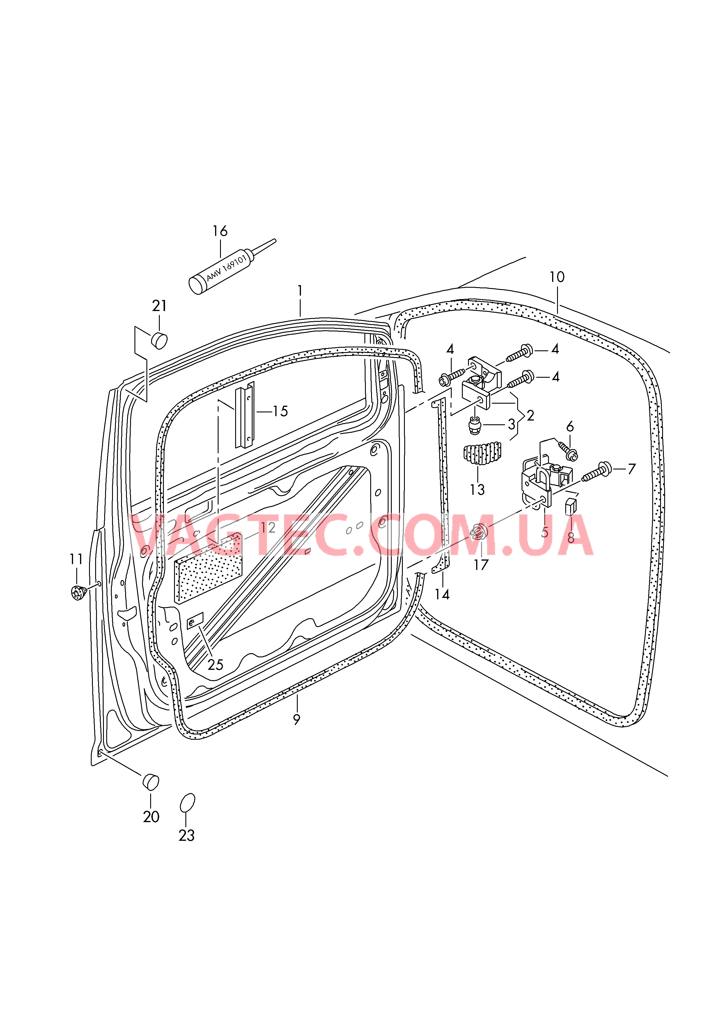 Двери Петля двери Уплотнитель двери  для VOLKSWAGEN Touran 2015