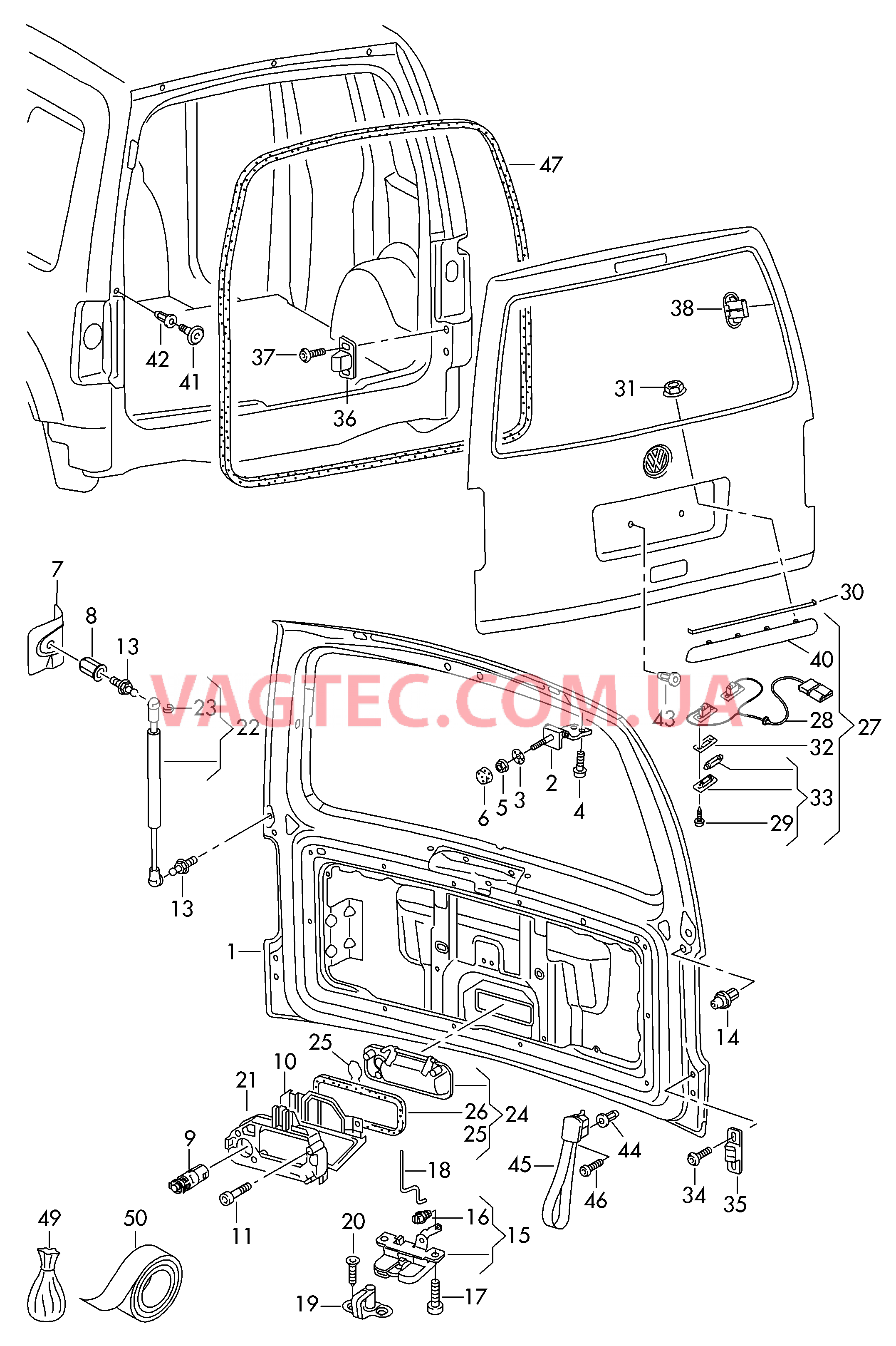 Крышка багажного отсека  для VOLKSWAGEN Caddy 2011-1