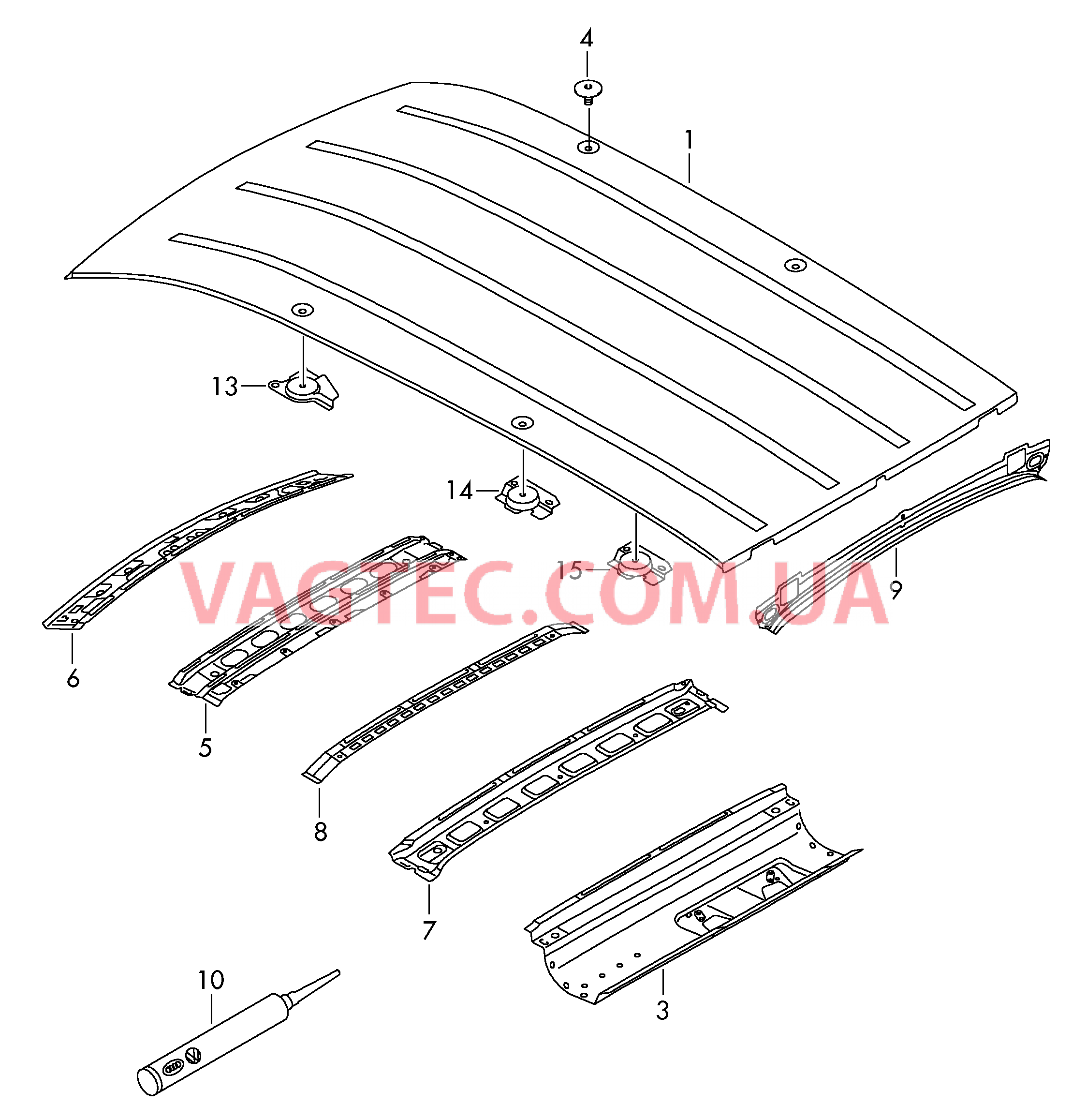 Крыша  F 2K-8-100 001>>* для VOLKSWAGEN Caddy 2006