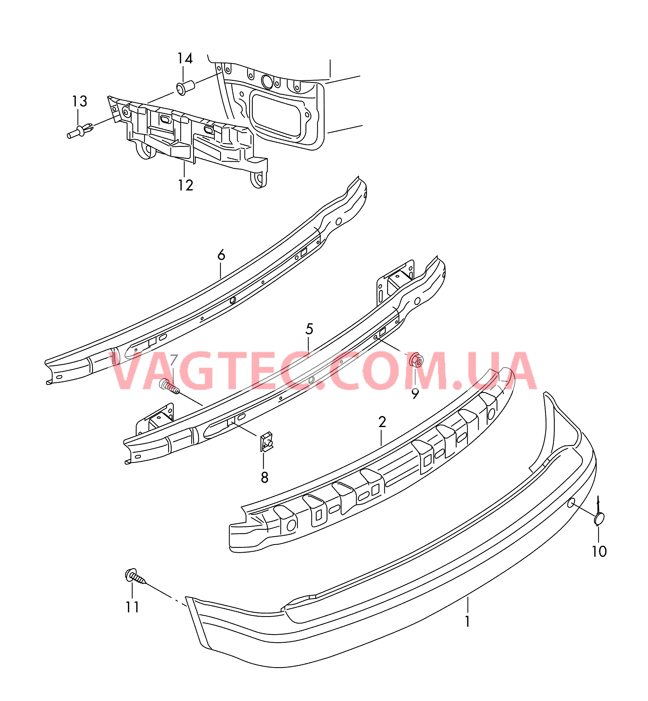 Бампер  D - 28.05.2012>> для VOLKSWAGEN Caddy 2014