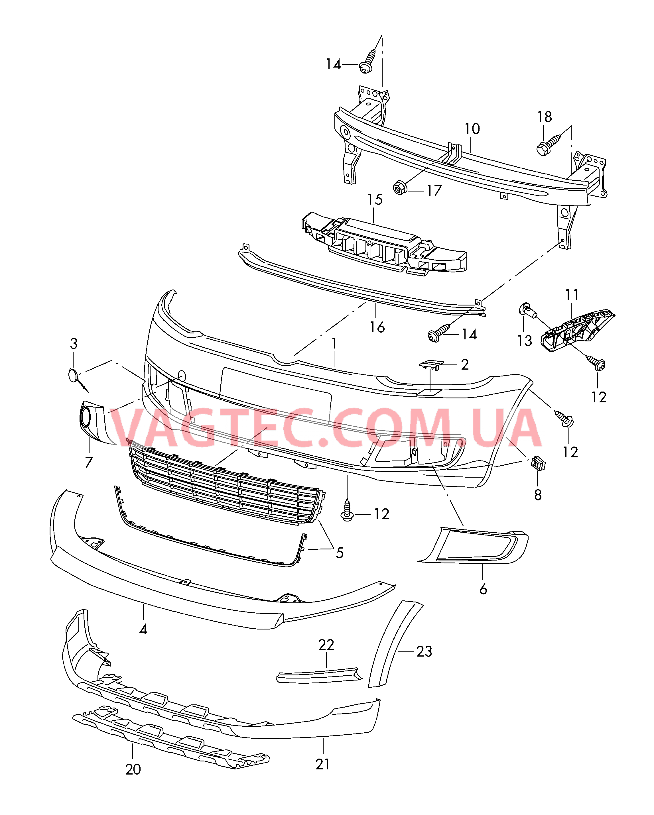 Бампер  для VOLKSWAGEN Caddy 2015