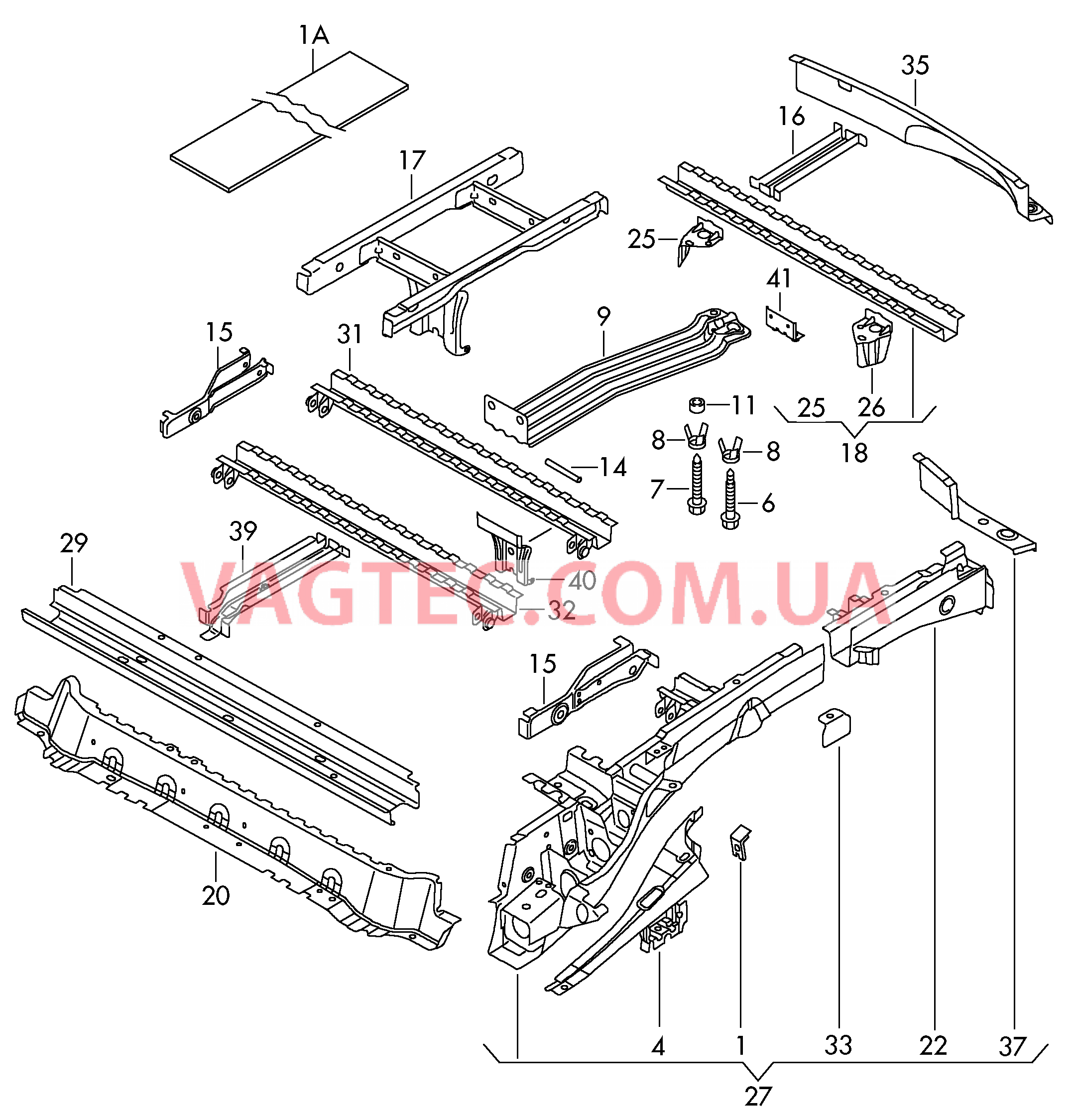 Рама Лонжерон  для VOLKSWAGEN Caddy 2011-1