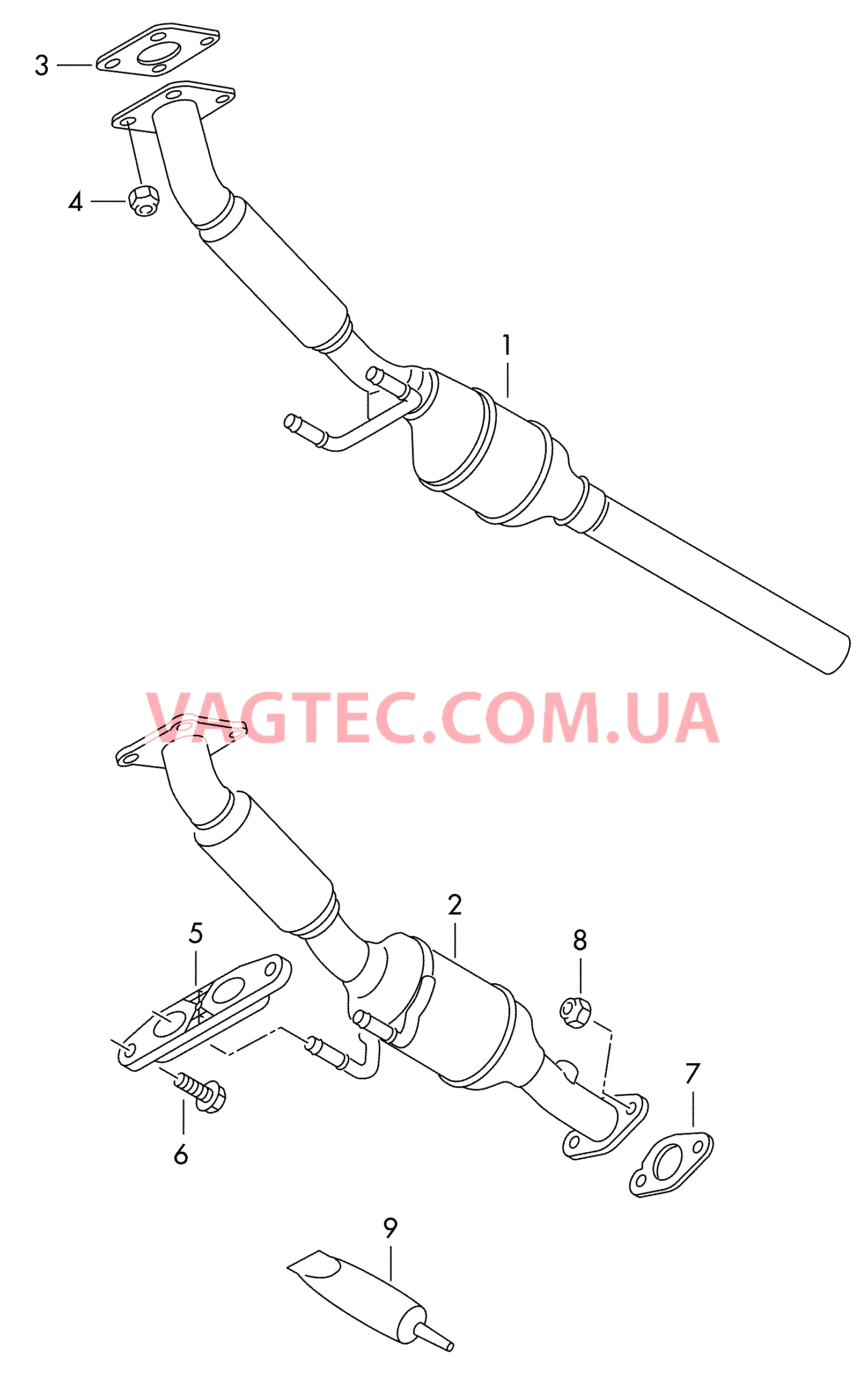 Труба выпуска ОГ с нейтрализат  для VOLKSWAGEN Caddy 2009