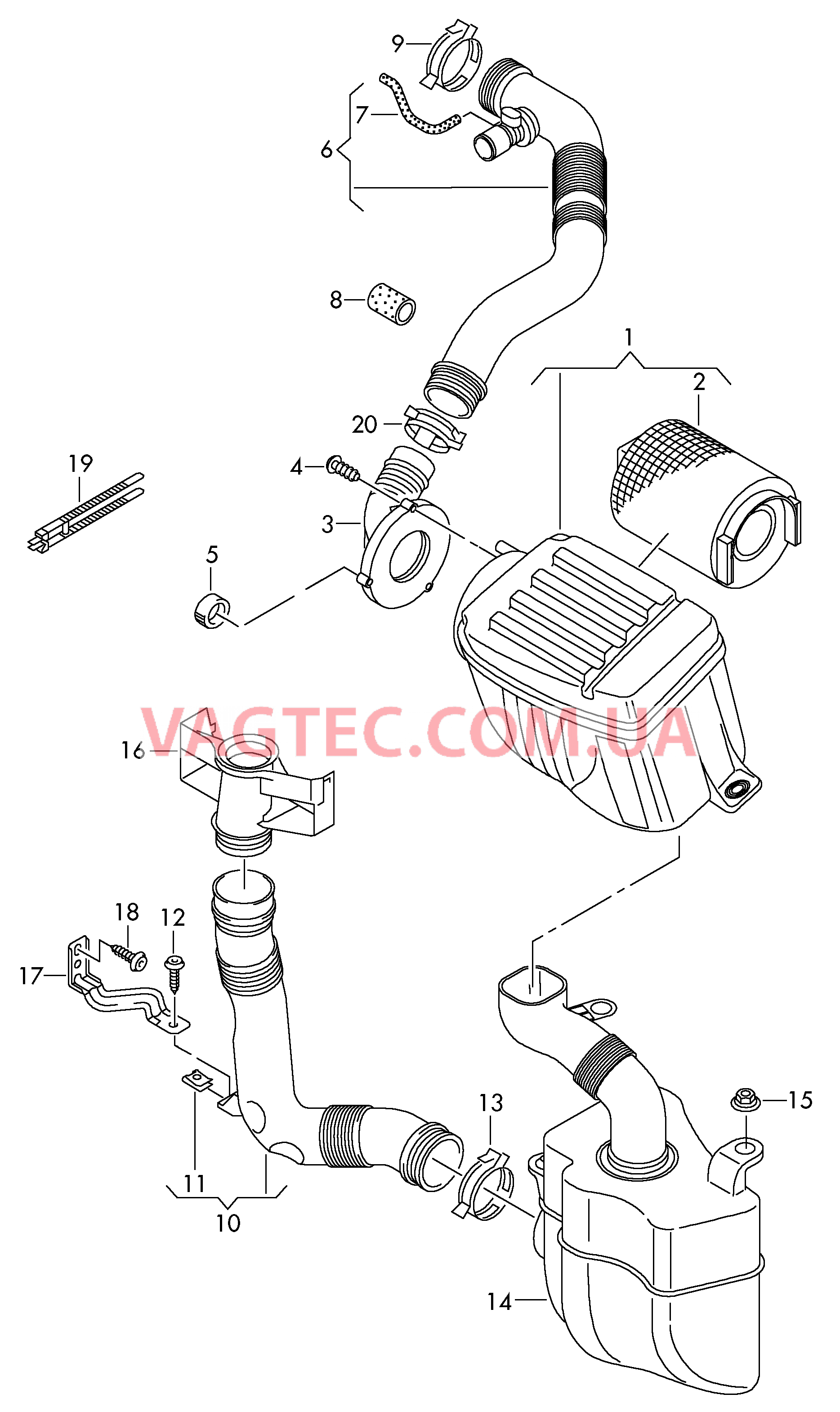 Возд. фильтр с сопутств. деталями  для VOLKSWAGEN Caddy 2011-1