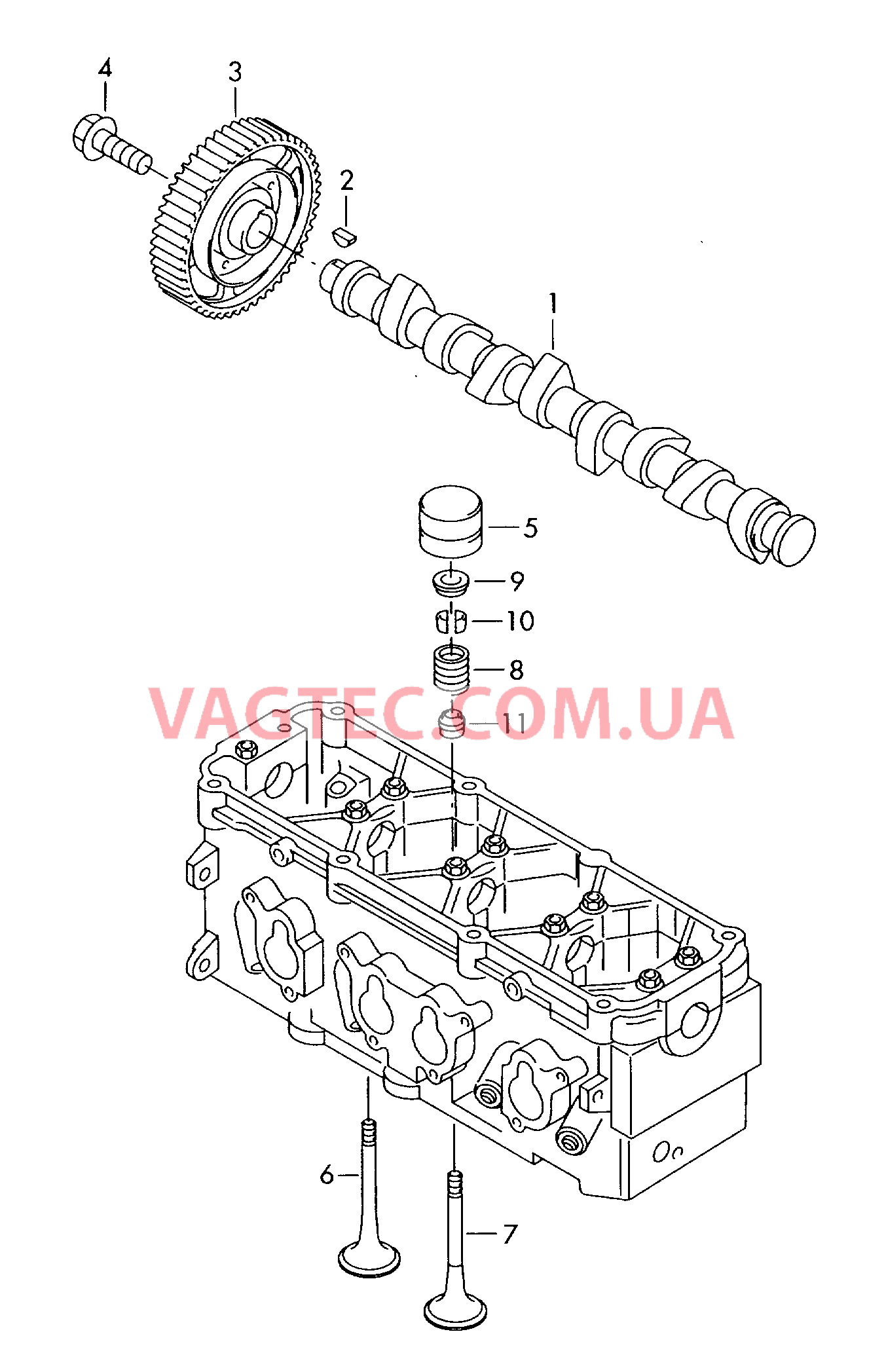 Распределительный вал, клапаны  для VOLKSWAGEN Caddy 2006