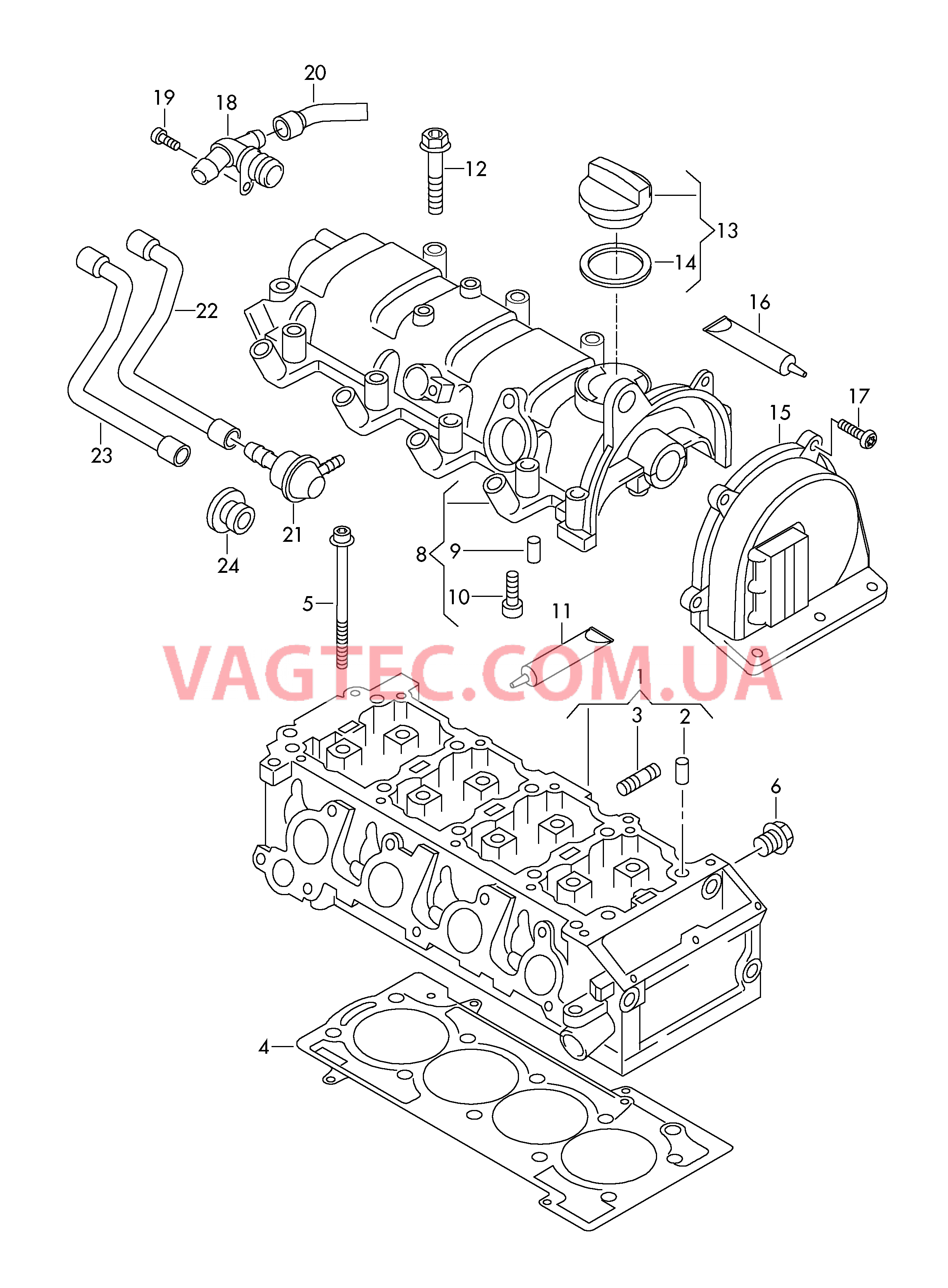 Головка блока цилиндров Крышка ГБЦ   D             >> -    MJ 2011 для VOLKSWAGEN Caddy 2011-1